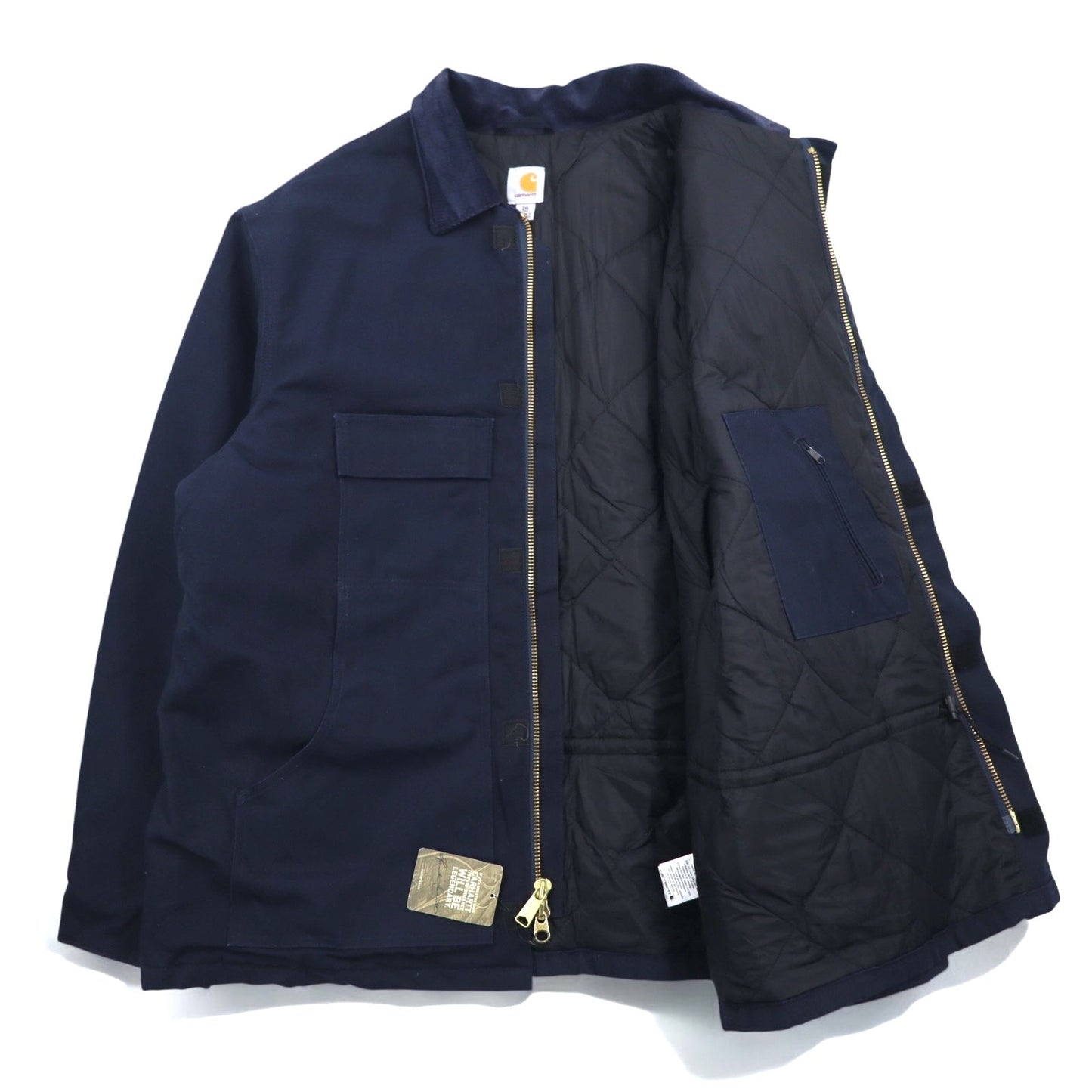 Carhartt ダック トラディショナル コート 2XL ネイビー 中綿 キルティングライナー 襟コーデュロイ C003-DNY 未使用品
