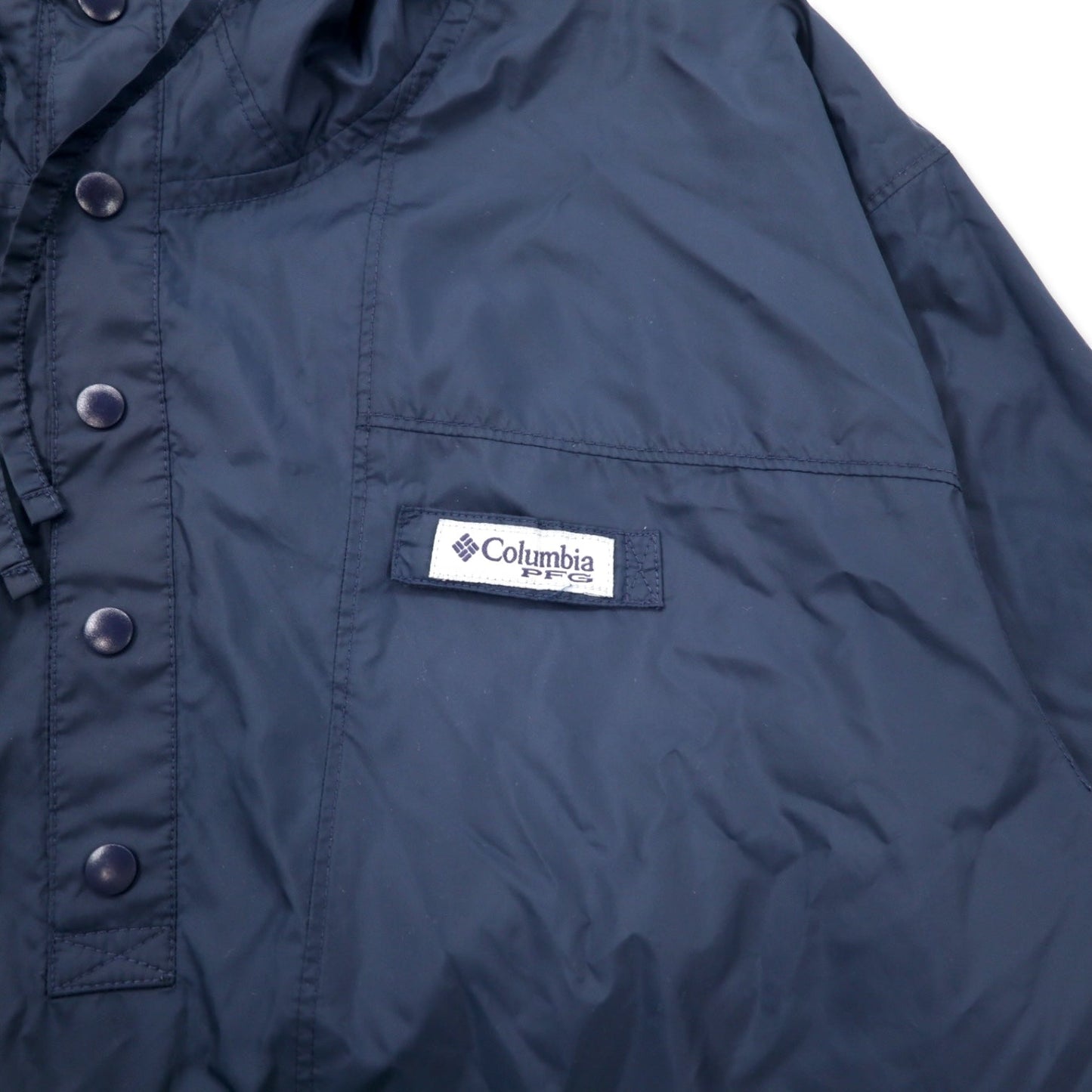 Columbia PFG ハーフスナップ アノラックパーカー L ネイビー グリーン バイカラー ポリエステル XM0541