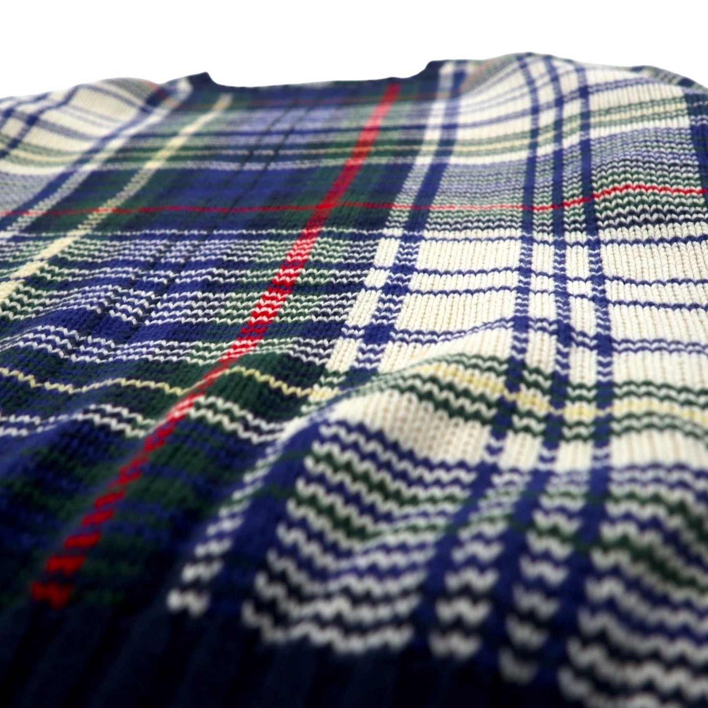 Polo by Ralph Lauren 90年代 コットン ニット セーター L ネイビー タータンチェック