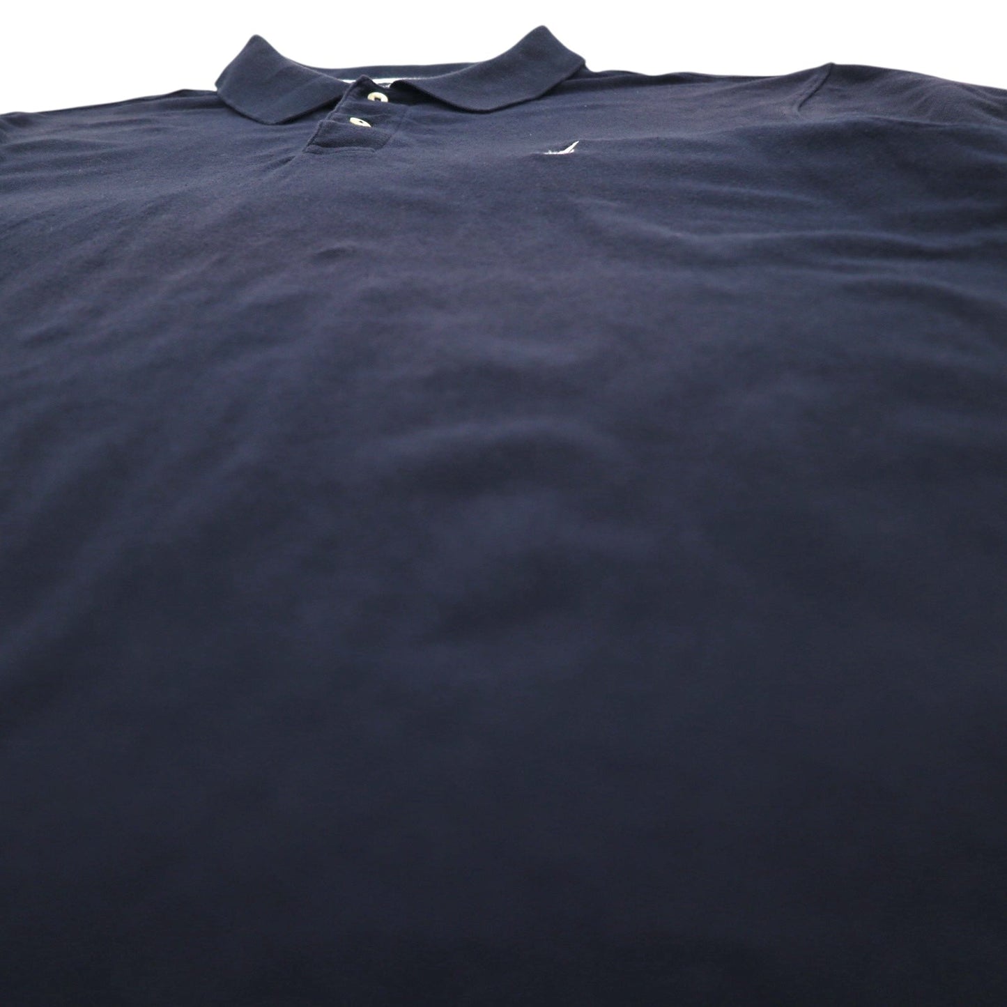 NAUTICA ポロシャツ XL ネイビー コットン 鹿の子 ワンポイントロゴ刺繍
