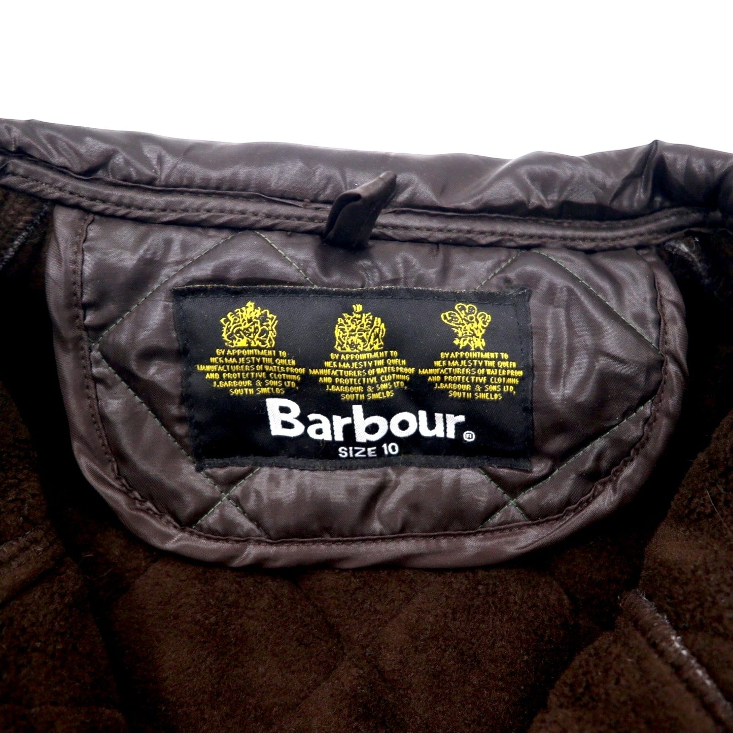 Barbour インターナショナル モーターサイクル キルティングジャケット L ブラウン ポリエステル フリースライナー