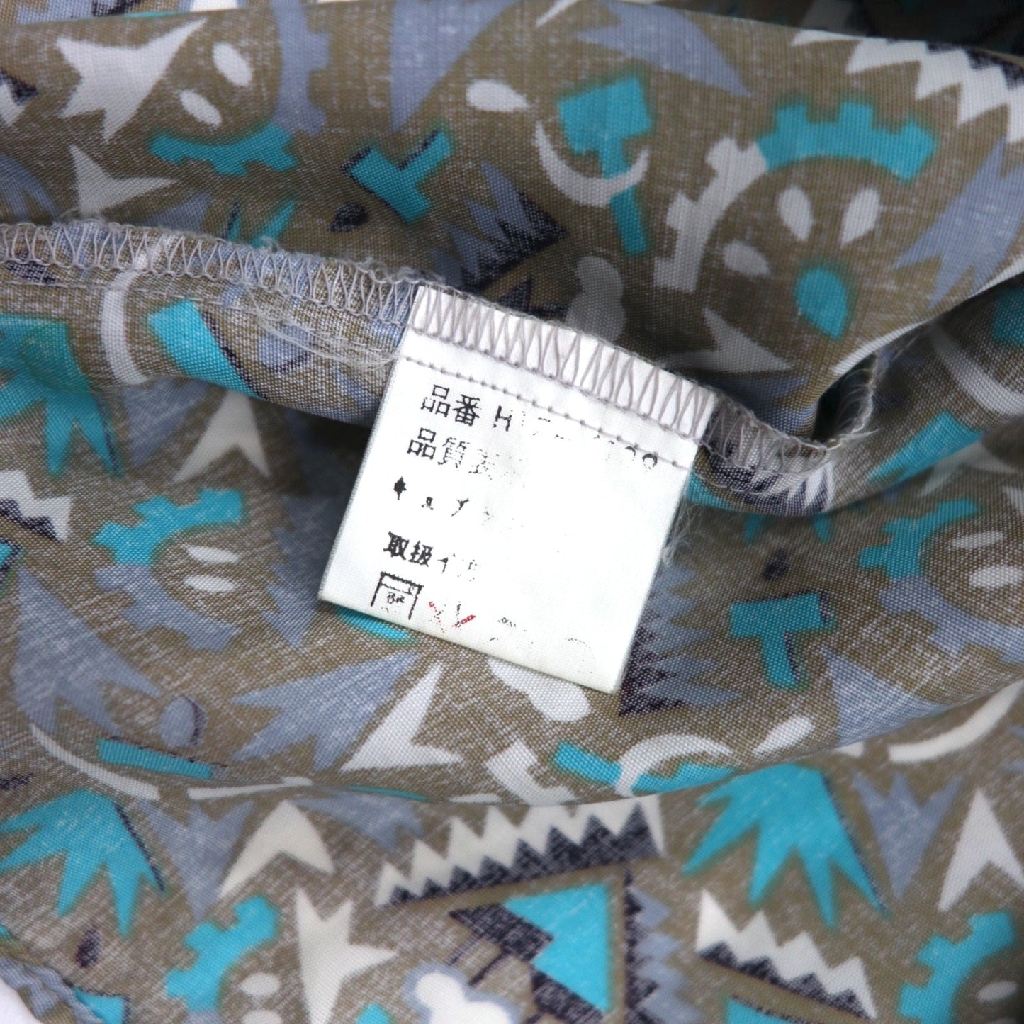 Vintage 90s Retro Shirt JESSE JAMES 総柄 シャツ L グレー キュプラ 胸ポケット