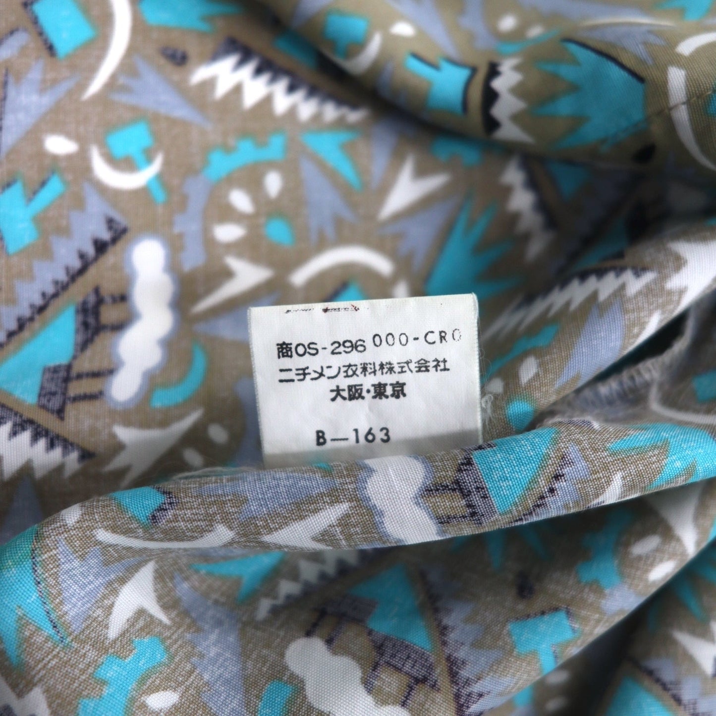 Vintage 90s Retro Shirt JESSE JAMES 総柄 シャツ L グレー キュプラ 胸ポケット