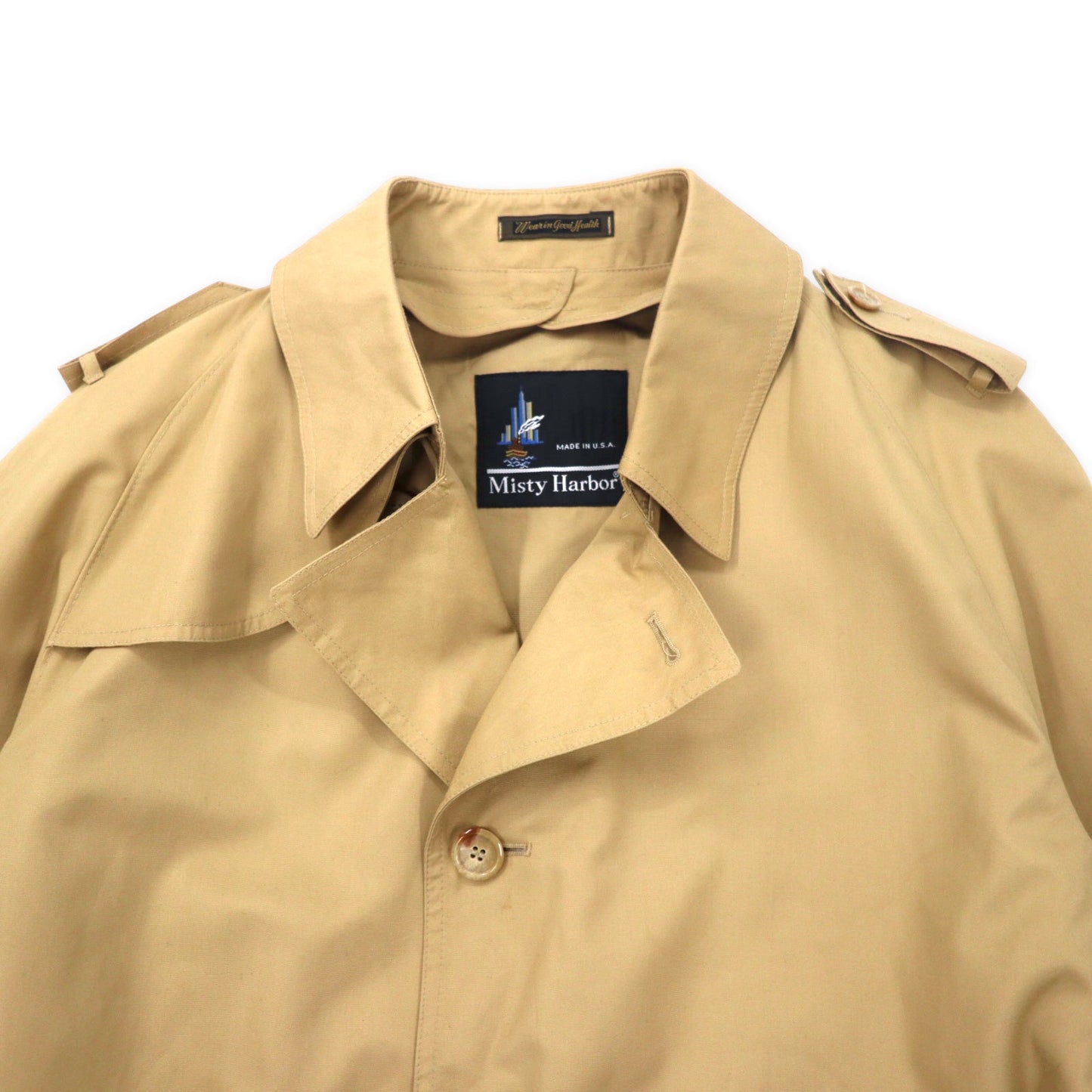 Misty Harbor USA製 90年代 トレンチコート 44 LONG ベージュ ポリエステル コットン