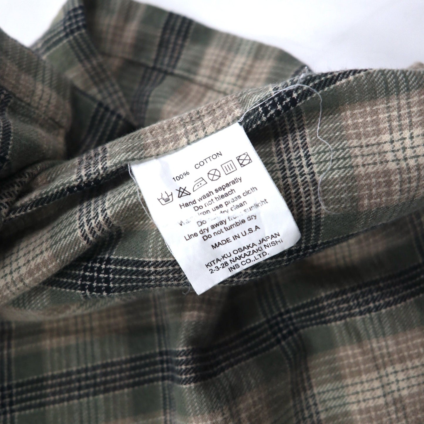 Sunday Works USA製 ガウンコート S カーキ チェック コットン UNION MADE