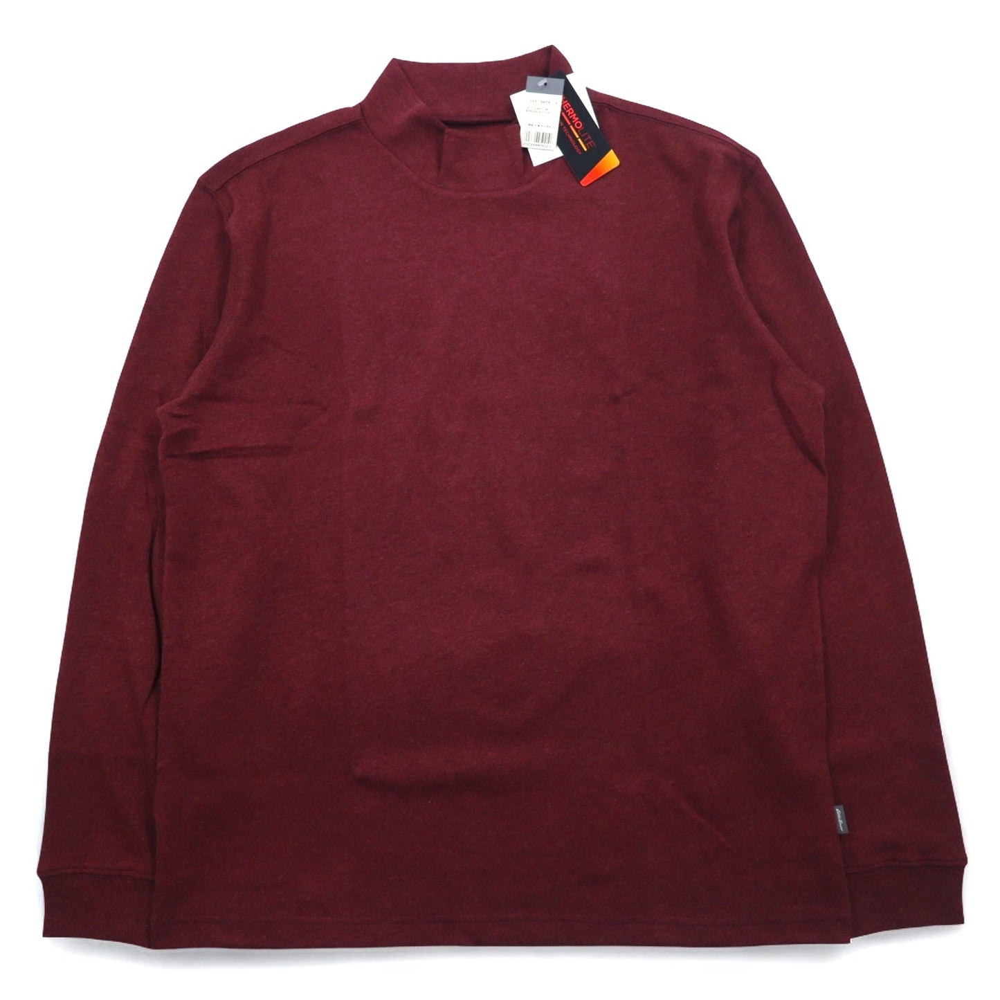 Eddie Bauer サーモライト THERMOLITE ハイネック ロングスリーブ Tシャツ ロンT L ボルドー ポリエステル 未使用品