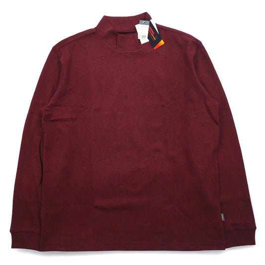 Eddie Bauer サーモライト THERMOLITE ハイネック ロングスリーブ Tシャツ ロンT L ボルドー ポリエステル 未使用品