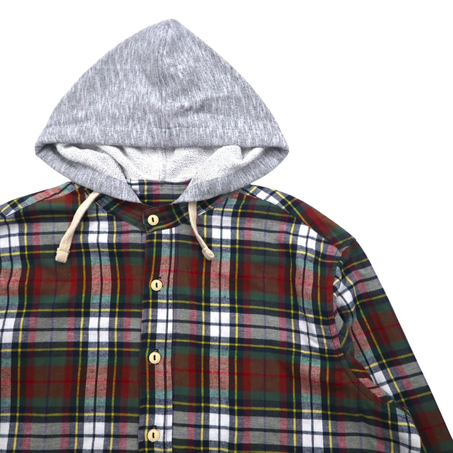 Sunday Works USA製 フード付き チェックシャツ XL レッド グリーン UNION MADE