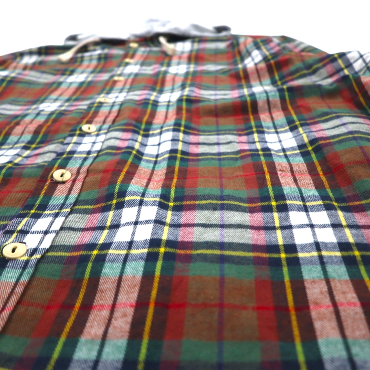 Sunday Works USA製 フード付き チェックシャツ XL レッド グリーン UNION MADE