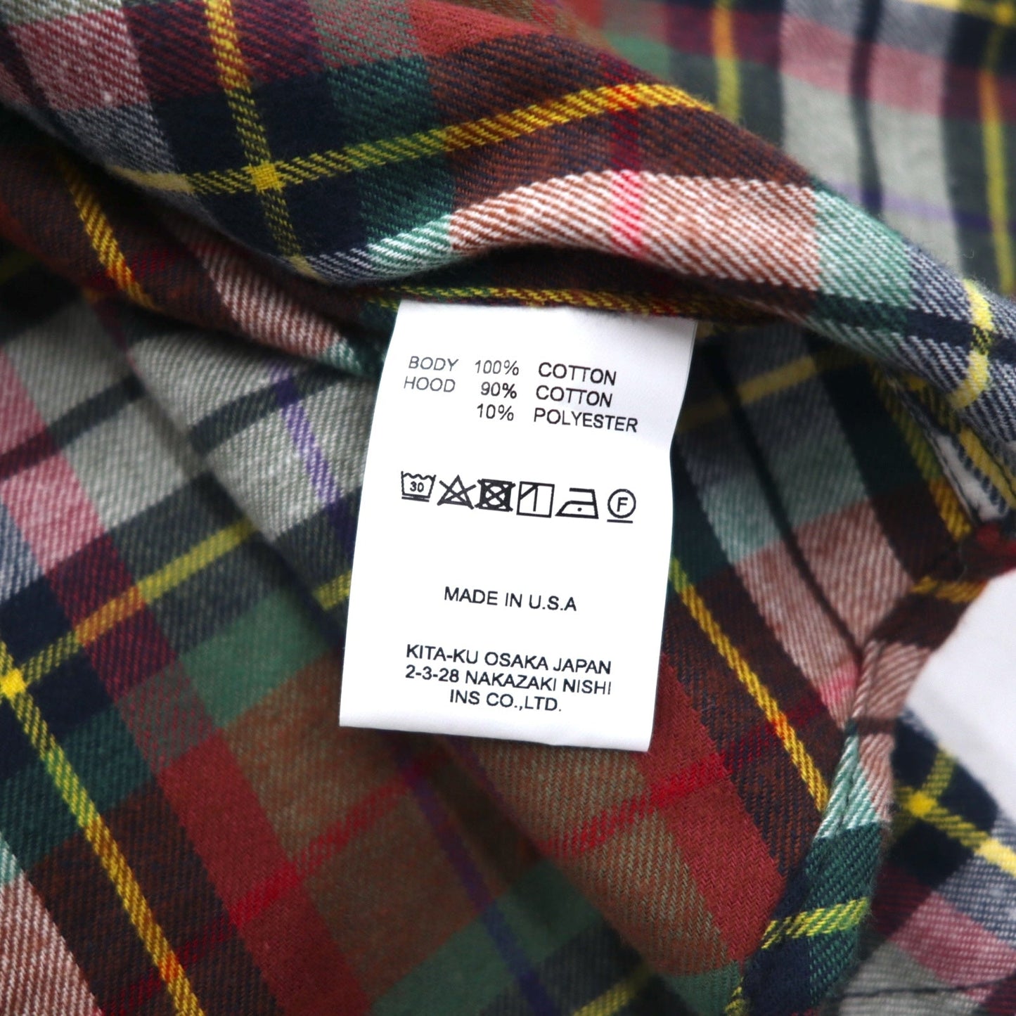 Sunday Works USA製 フード付き チェックシャツ XL レッド グリーン UNION MADE