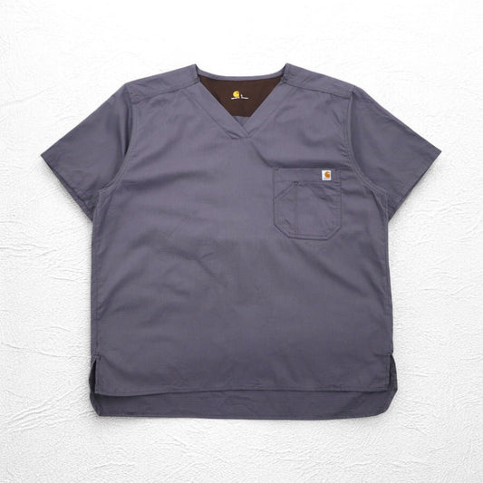 carhartt リップストップ プルオーバー メディカルシャツ ドクターシャツ L グレー 胸ポケット C15108