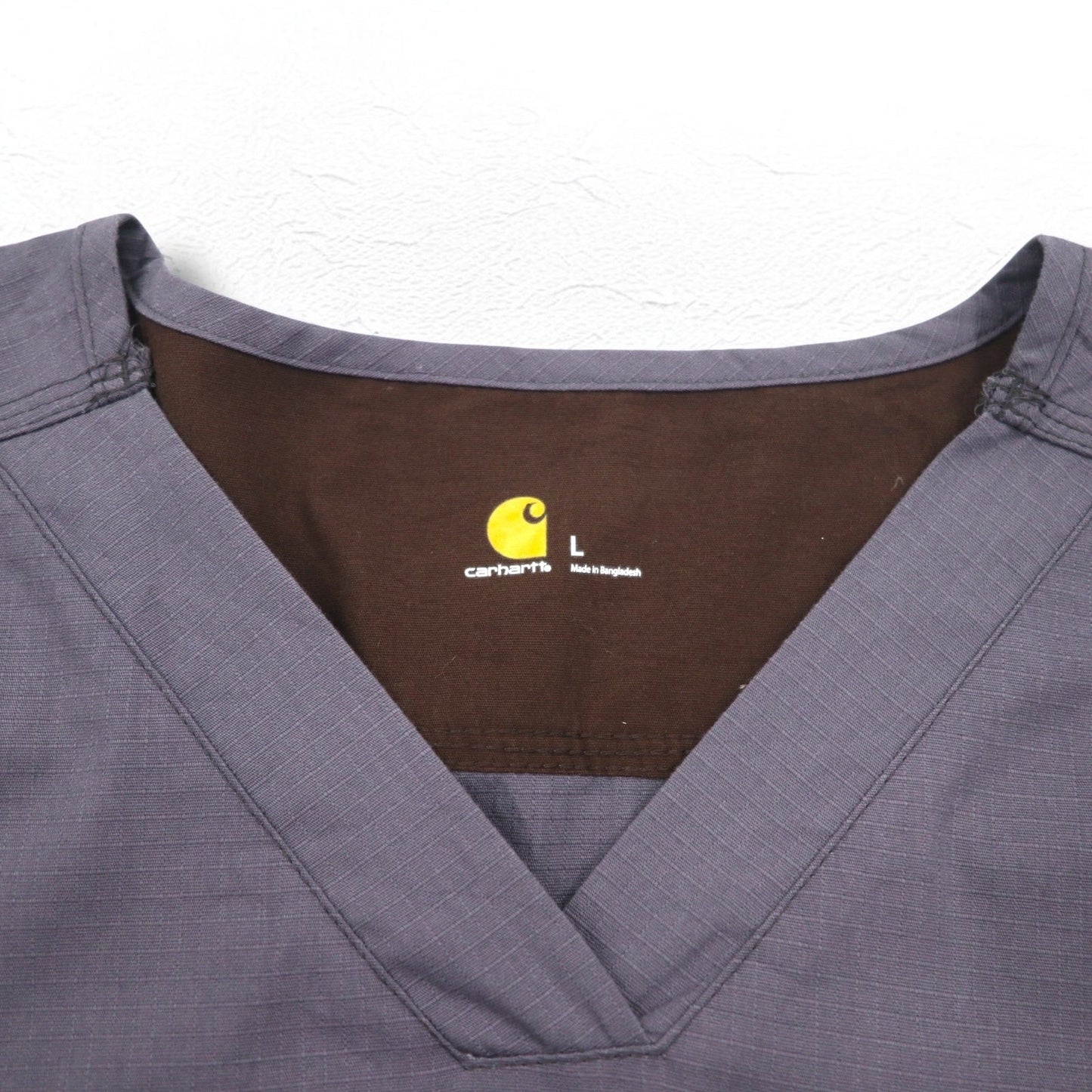 carhartt リップストップ プルオーバー メディカルシャツ ドクターシャツ L グレー 胸ポケット C15108