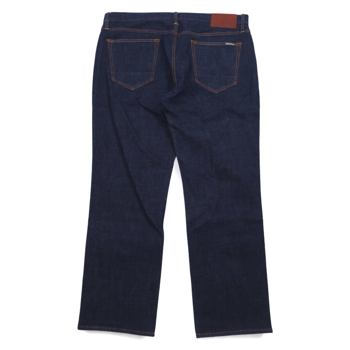Eddie Bauer リジッド デニムパンツ XL インディゴ ブルー COTTON USA リラックスフィット 未使用品