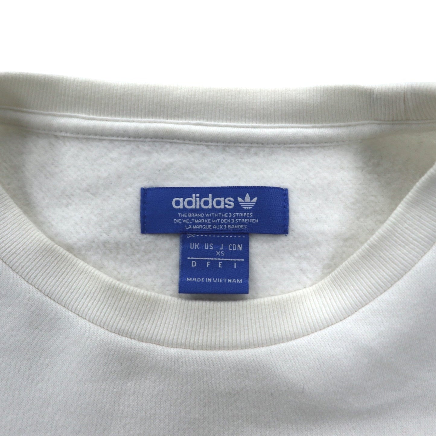 adidas originals ナンバリング プリント スウェット XS ホワイト メッシュ切り替え WINTER CREW SWEATSHIRT BS2626