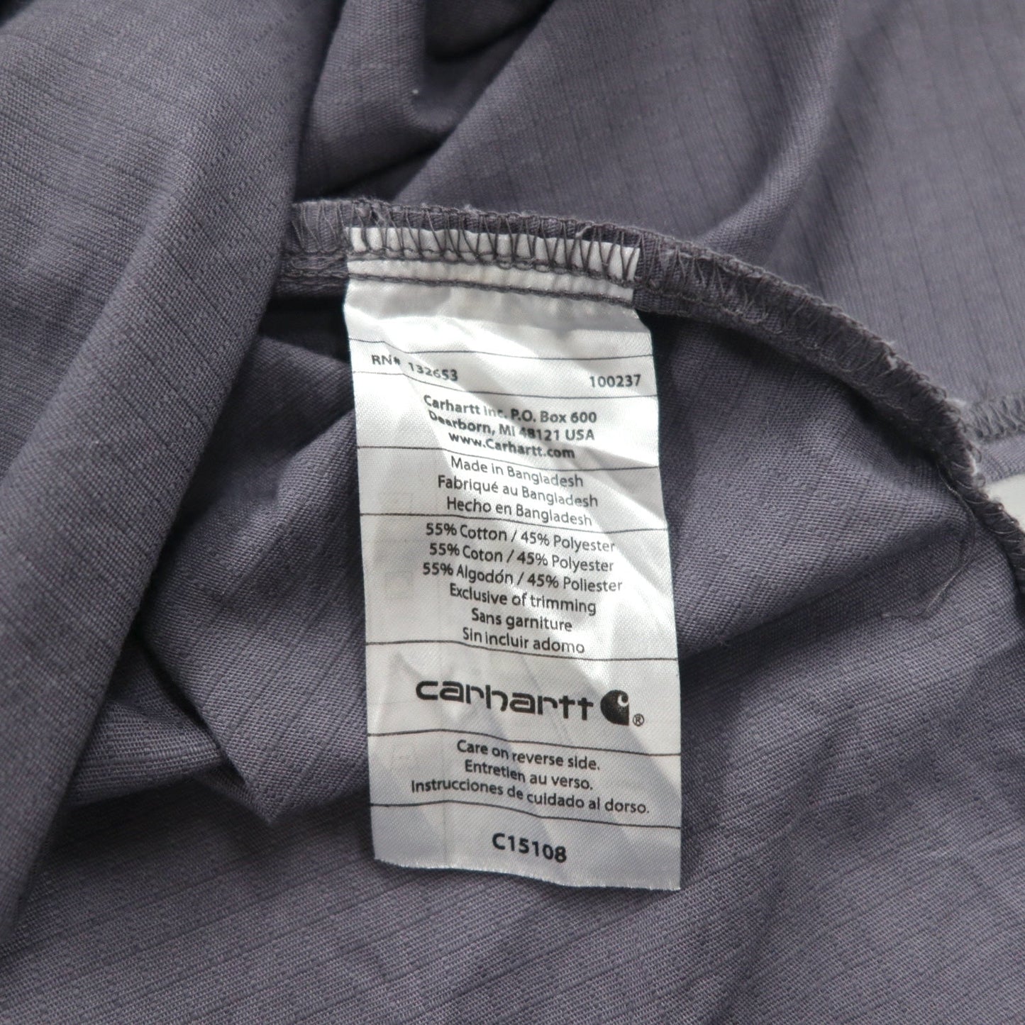 carhartt リップストップ プルオーバー メディカルシャツ ドクターシャツ L グレー 胸ポケット C15108