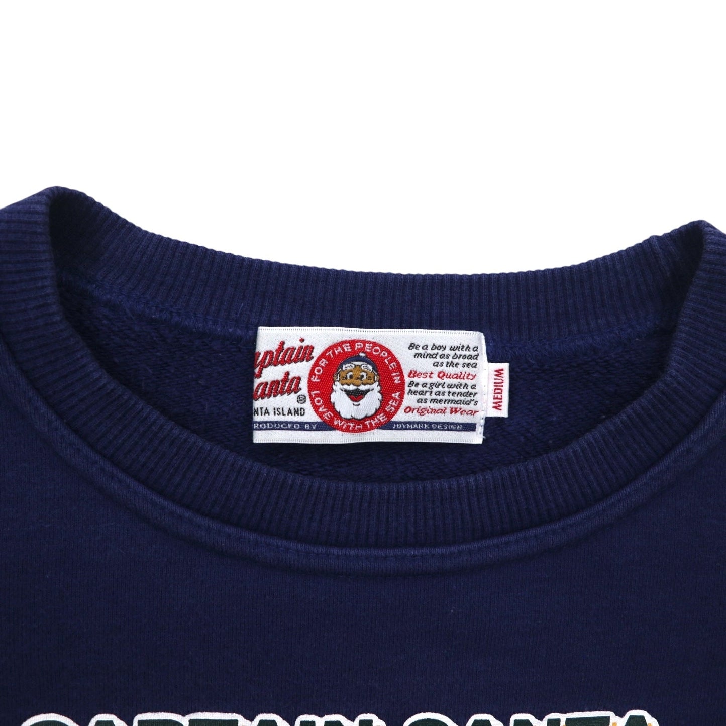 Captain Santa 90年代 スウェット M ネイビー コットン キャラクター プリント サッカー