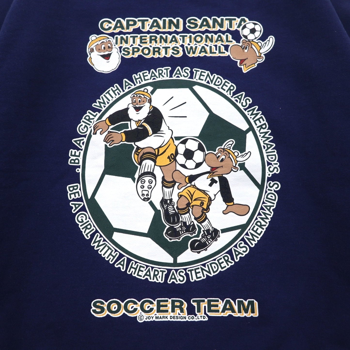 Captain Santa 90年代 スウェット M ネイビー コットン キャラクター プリント サッカー