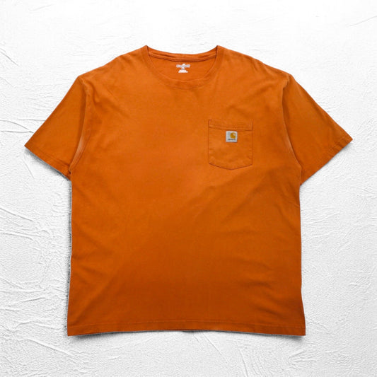 carhartt ポケット Tシャツ ポケT XL オレンジ コットン ホンジュラス戦