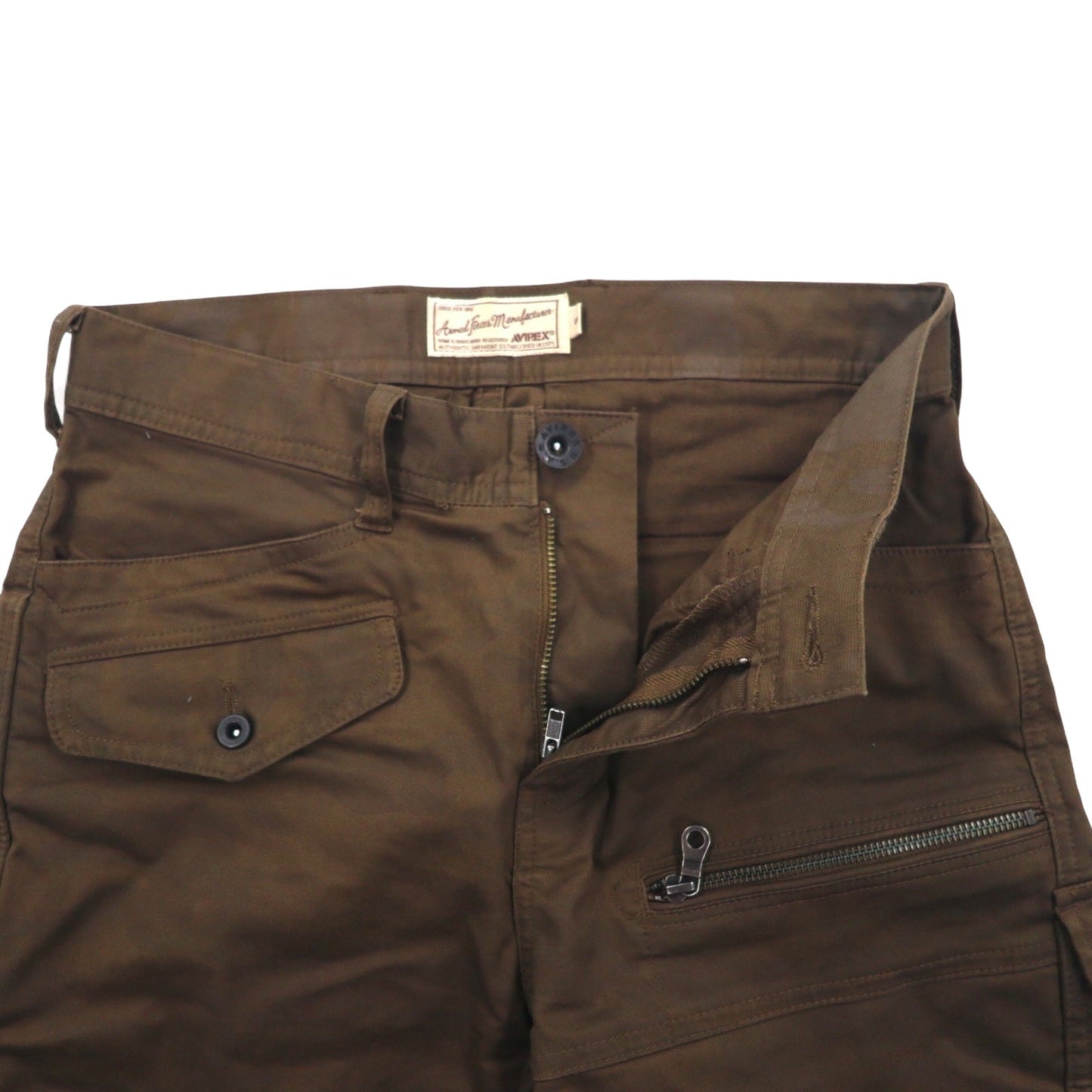 AVIREX ドビー パンツ カーゴパンツ S カーキ コットン ストレッチ STRETCH DOBBY PANT 6156101