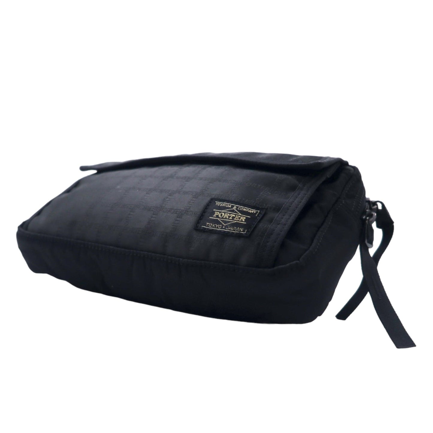 PORTER ブラックパターン ウエストバッグ ボディバッグ ブラック ナイロン ロゴ総柄 日本製
