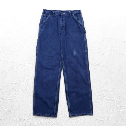 carhartt ワーク ダンガリー デニムパンツ ペインターパンツ L ブルー LOOSE FIT WORK DUNGAREE B13-DST ニカラグア製