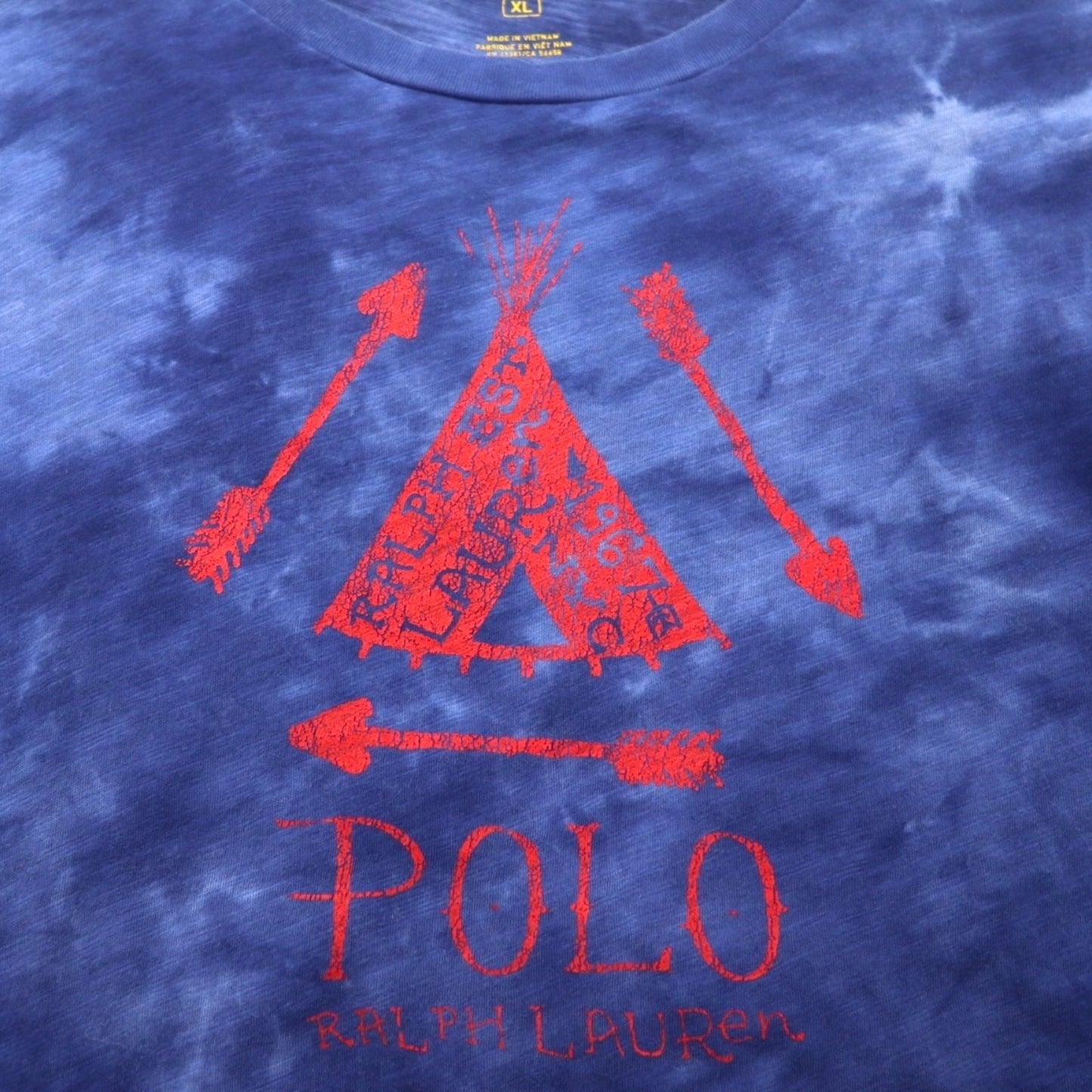 POLO RALPH LAUREN タイダイ プリントTシャツ XL ブルー コットン