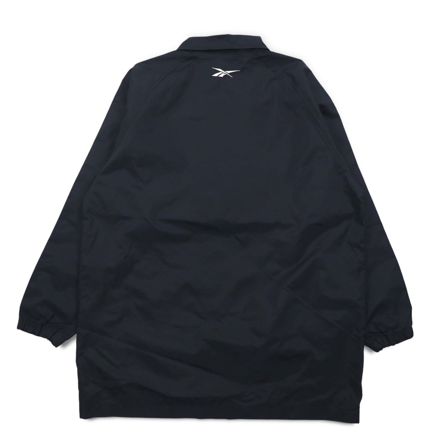 Reebok 90年代 フルジップ コーチジャケット L ブラック ロゴテープ サイドライン メッシュライナー