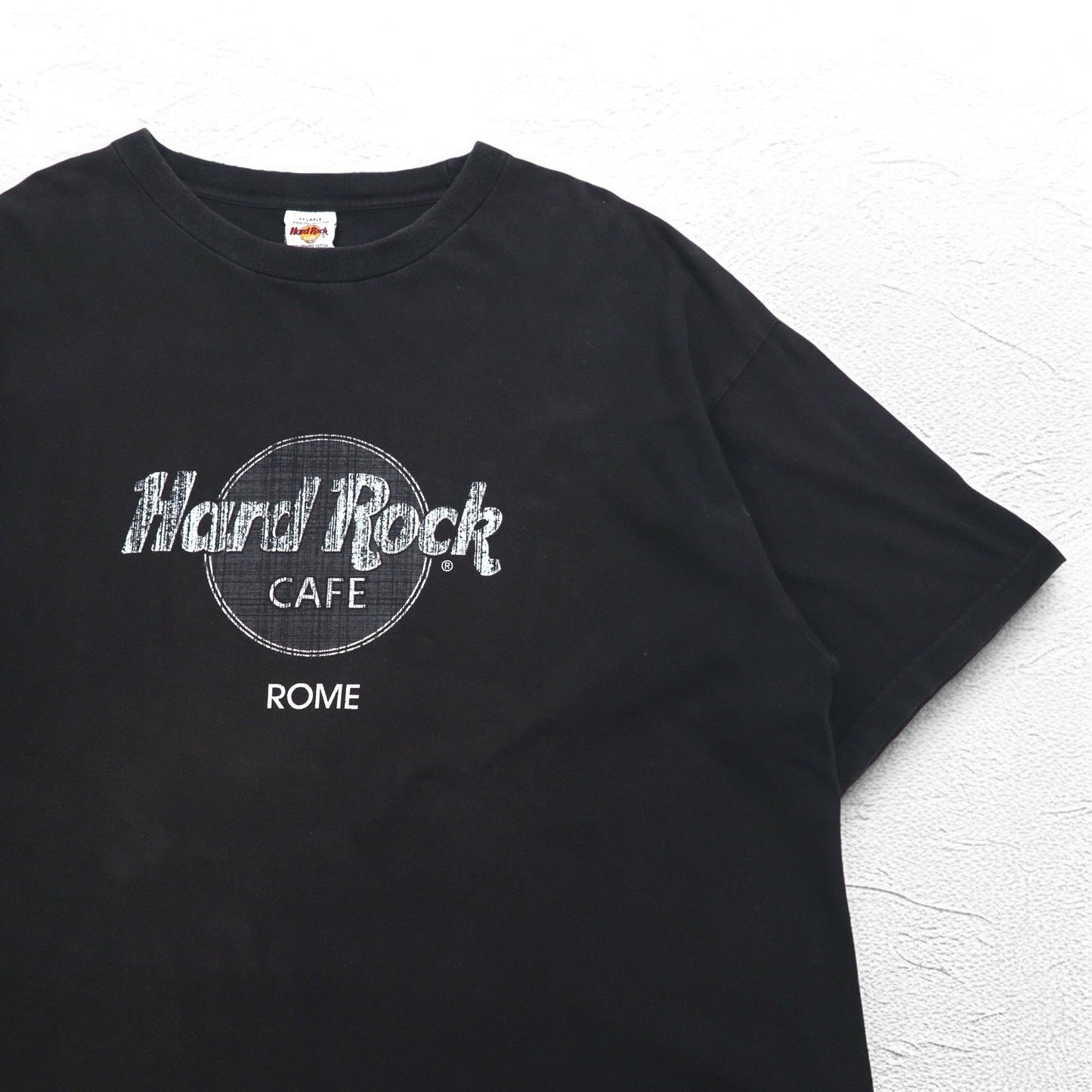 Hard Rock CAFE 90年代 プリント Tシャツ 2XL ブラック コットン ビッグサイズ ROME