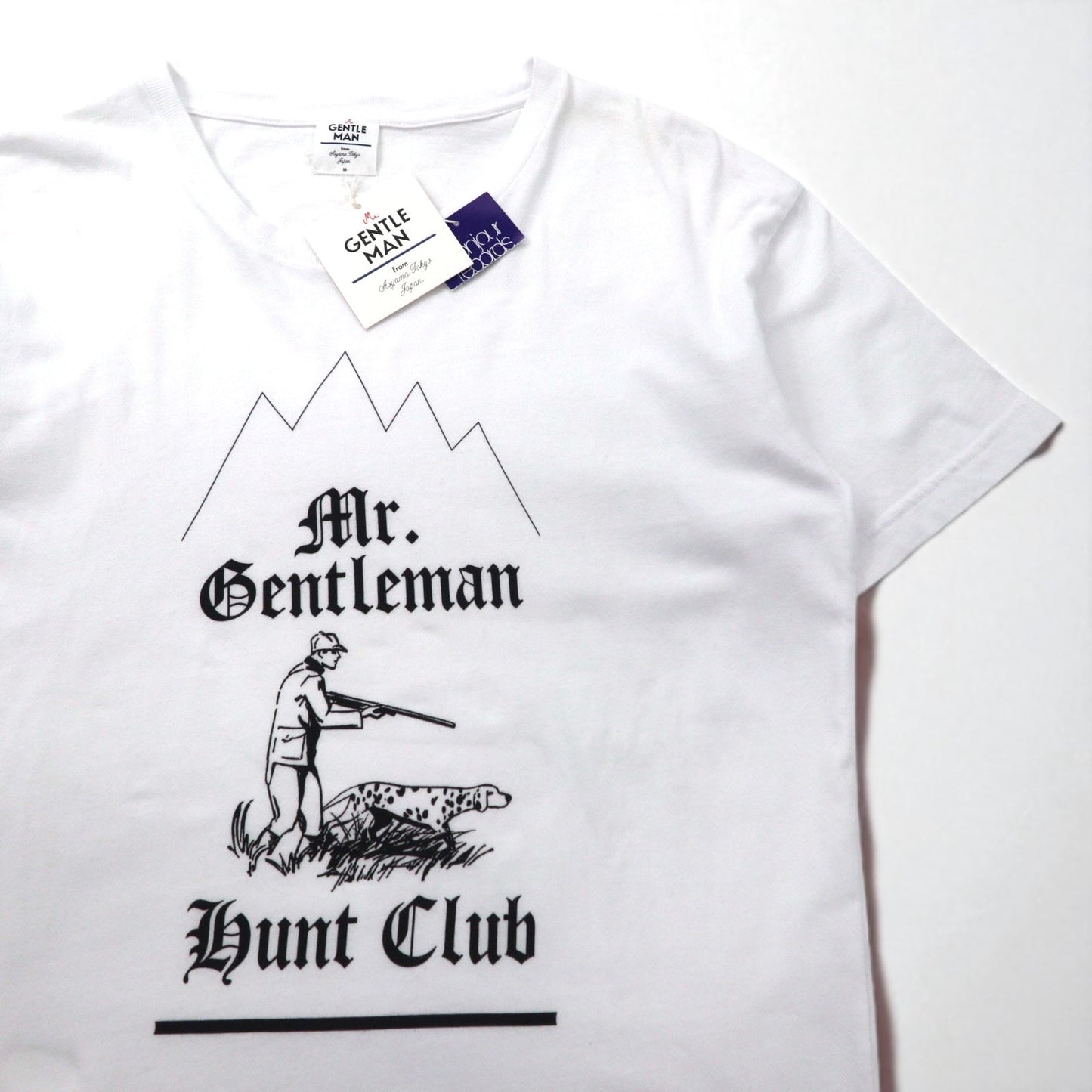 Mr. GENTLEMAN Tシャツ M ホワイト コットン HUNTING MOUNTAIN TEE 未使用品