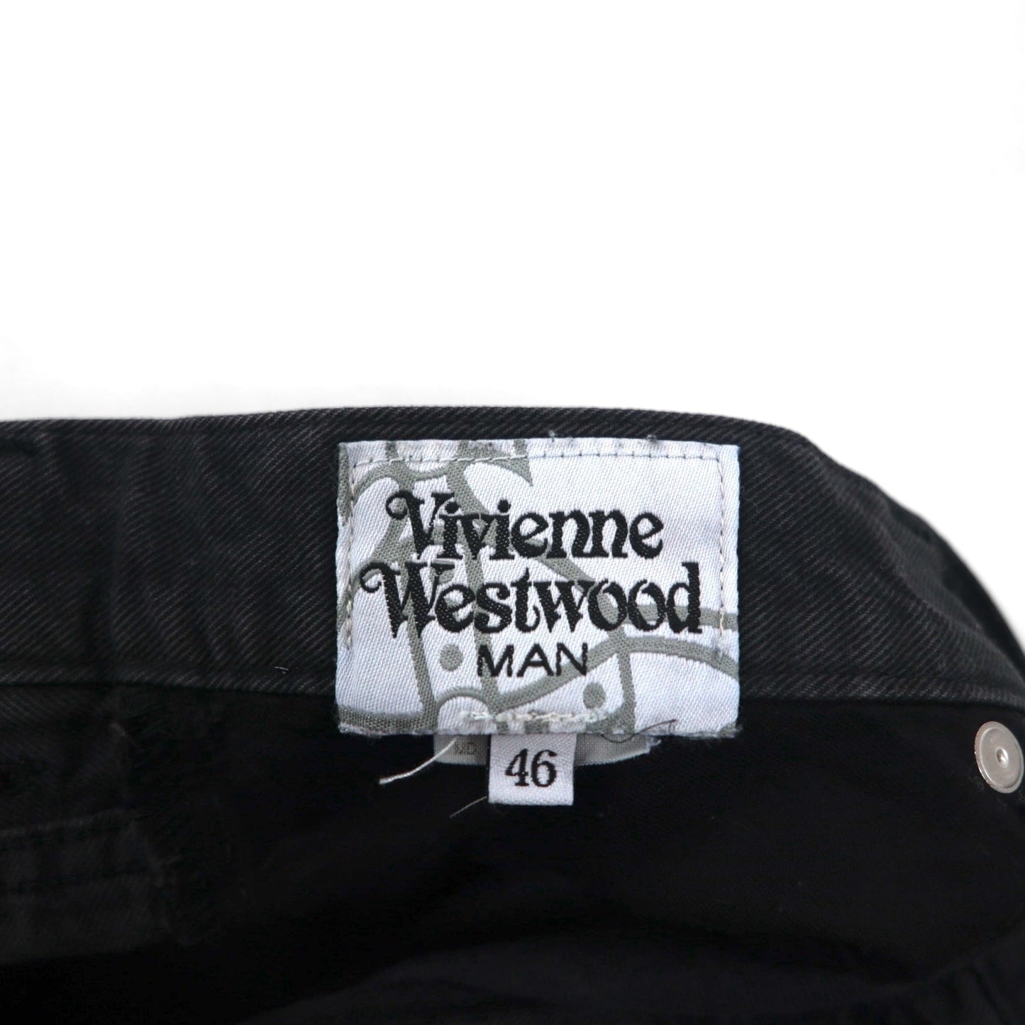 Vivienne Westwood MAN デニム サルエルパンツ M ブラック ジーンズ ストライプ コットン
