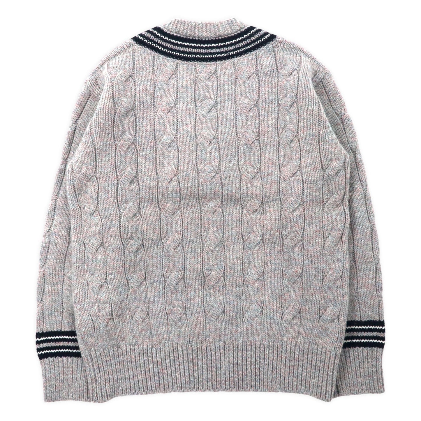 H BEAUTY & YOUTH Vネック チルデンニット セーター M グレー ウール GALAXY CRICKET V NECK KNIT 1213-106-3256