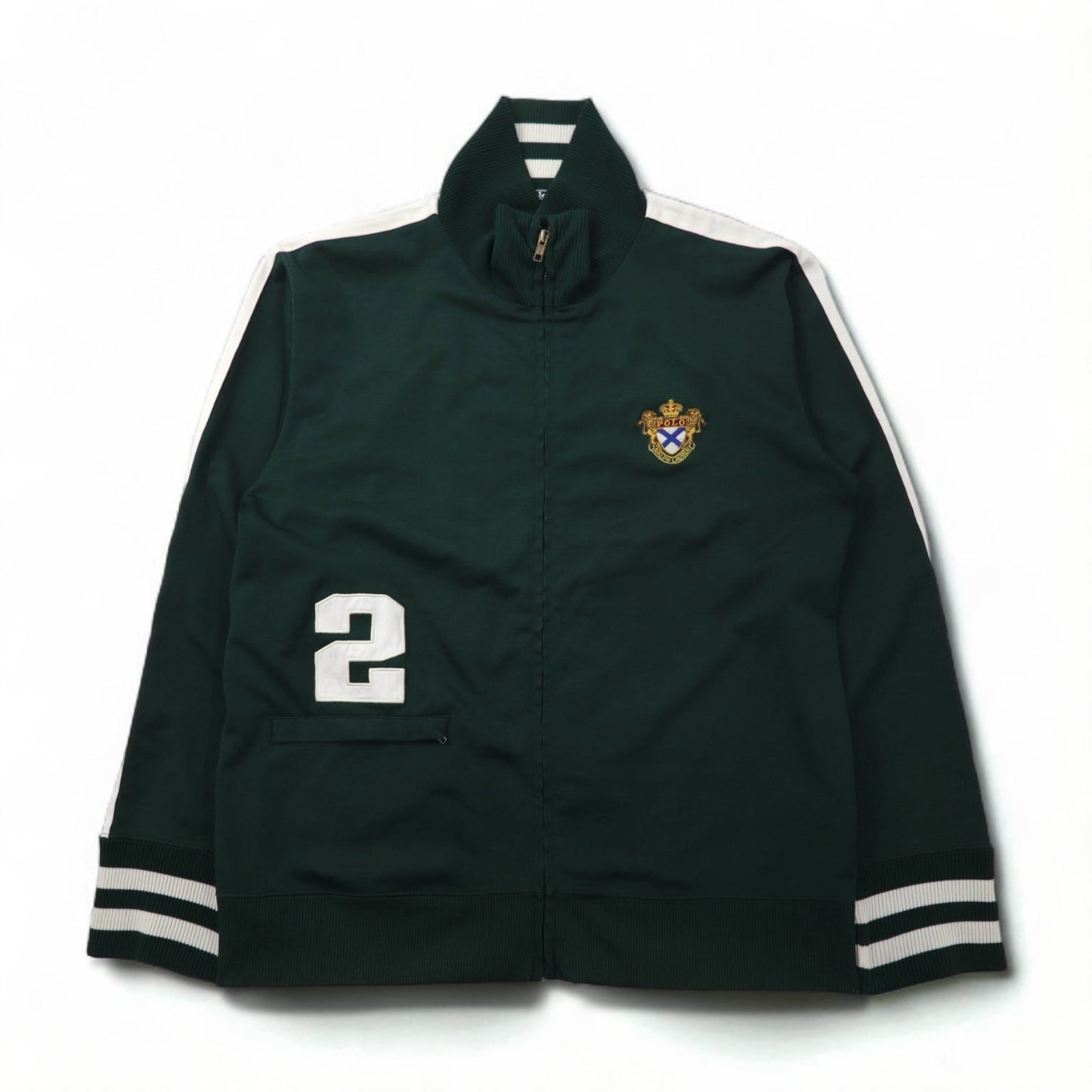 Polo by Ralph Lauren 90年代 トラックジャケット ジャージ L グリーン エンブレムロゴ刺繍