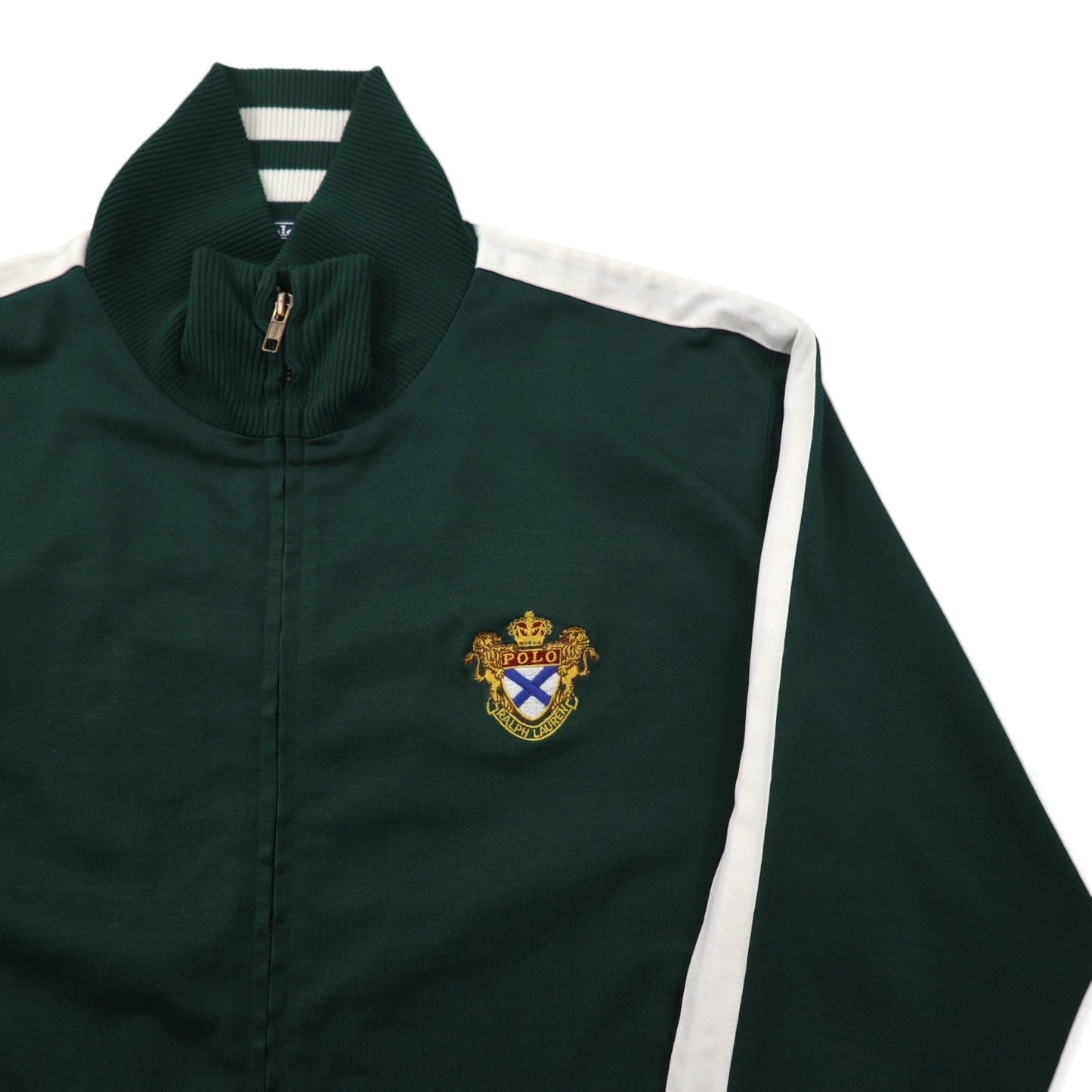 Polo by Ralph Lauren 90年代 トラックジャケット ジャージ L グリーン エンブレムロゴ刺繍