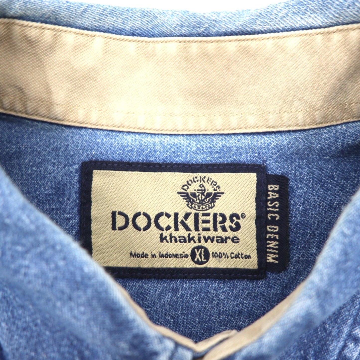 DOCKERS ( Levi's ) 90年代 デニム ボタンダウンシャツ XL インディゴ ブルー Khakiware BASIC DENIM