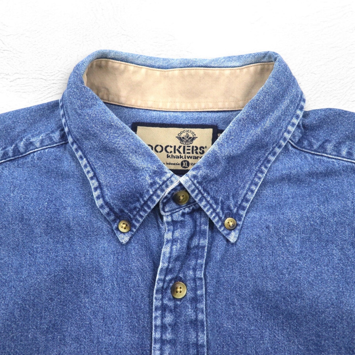 DOCKERS ( Levi's ) 90年代 デニム ボタンダウンシャツ XL インディゴ ブルー Khakiware BASIC DENIM
