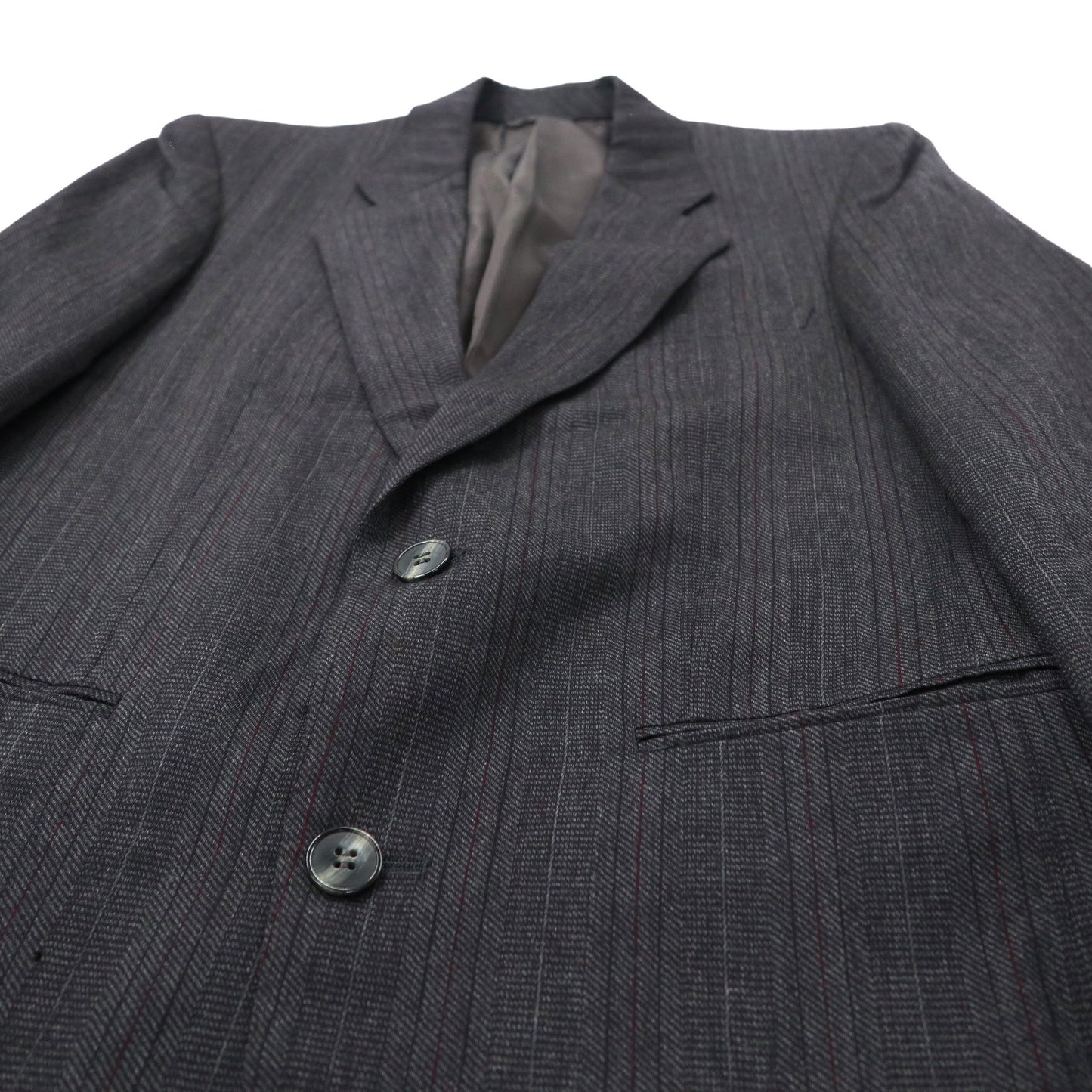 Christian Dior MONSIEUR 2Bテーラードジャケット A-4 165 グレー ストライプ ウール オールド 日本製