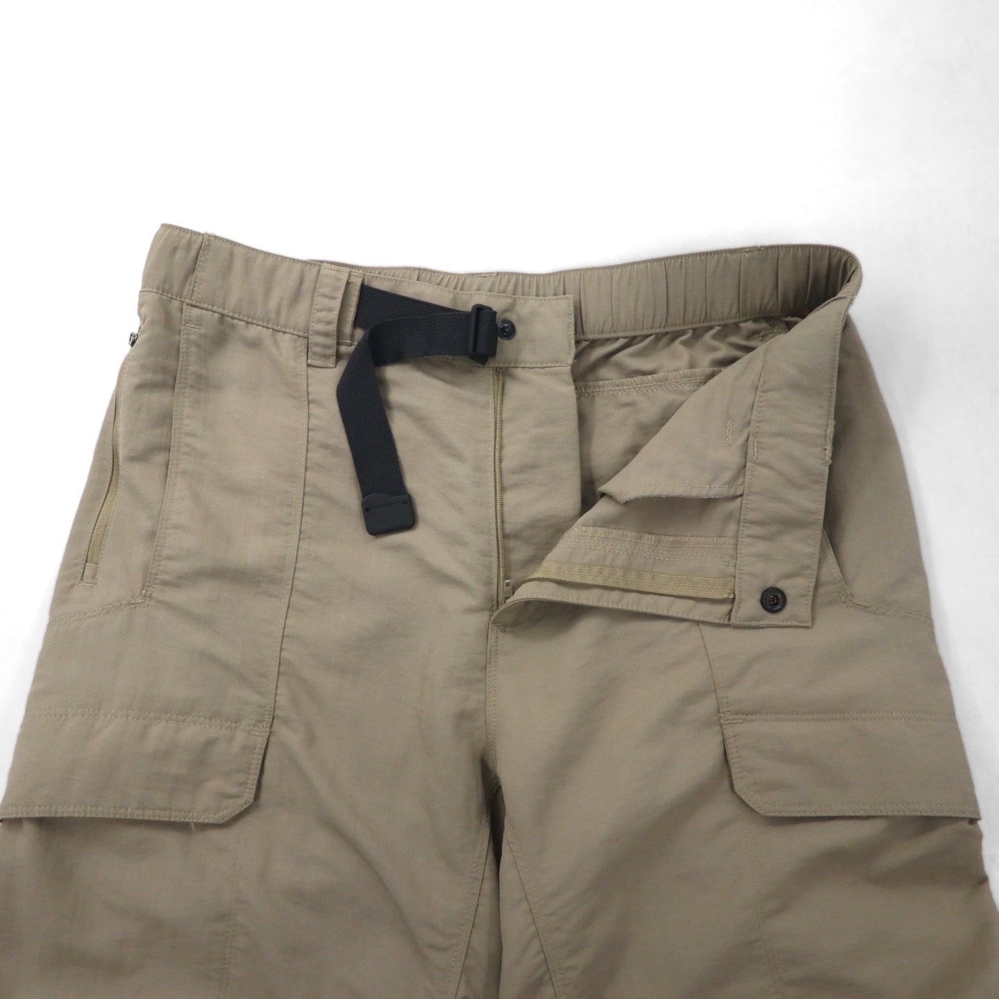 THE NORTH FACE アウトドア 2WAY コンバーチブル カーゴパンツ ショートパンツ M ベージュ ナイロン US規格 AJFB