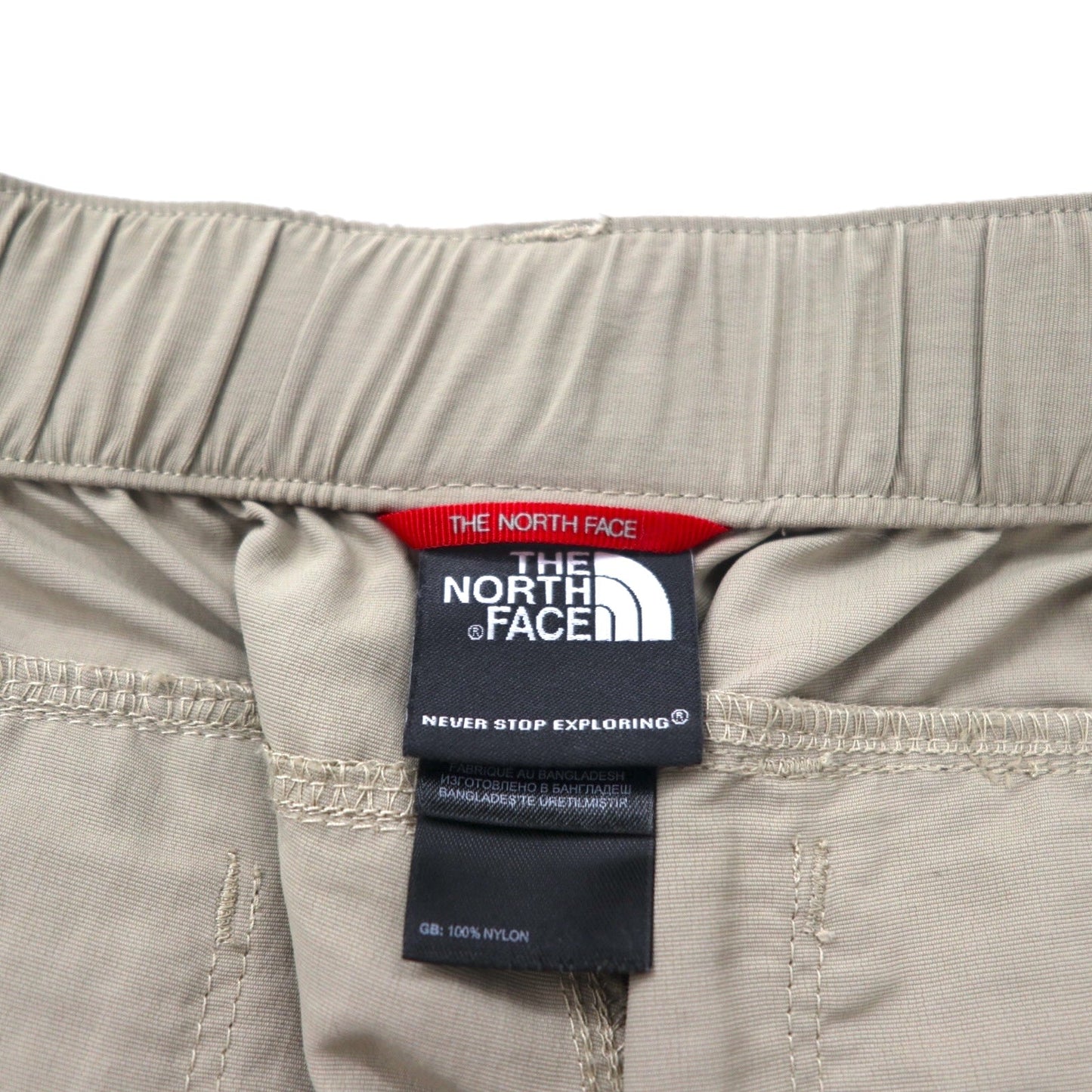 THE NORTH FACE アウトドア 2WAY コンバーチブル カーゴパンツ ショートパンツ M ベージュ ナイロン US規格 AJFB