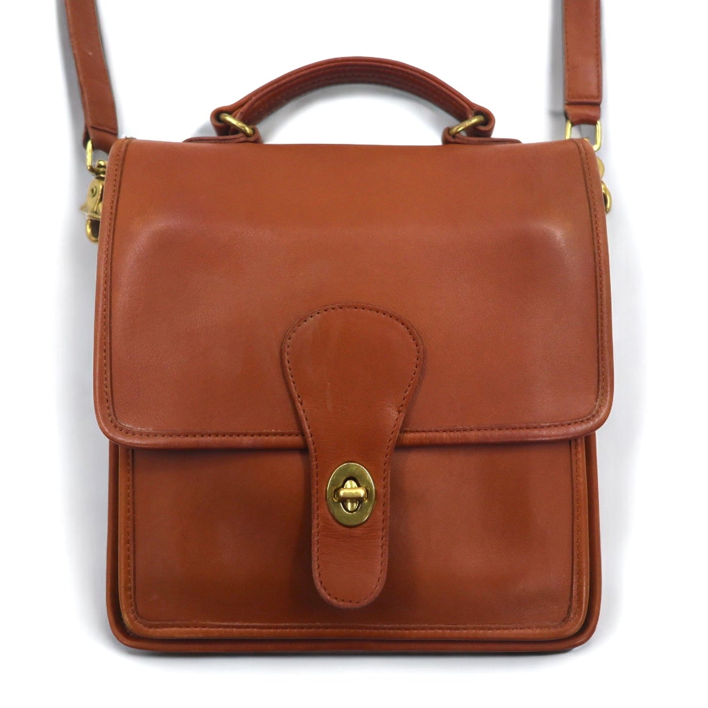 COACH USA製 オールドコーチ ターンロック ショルダーバッグ ブラウン グラブタンレザー A5130