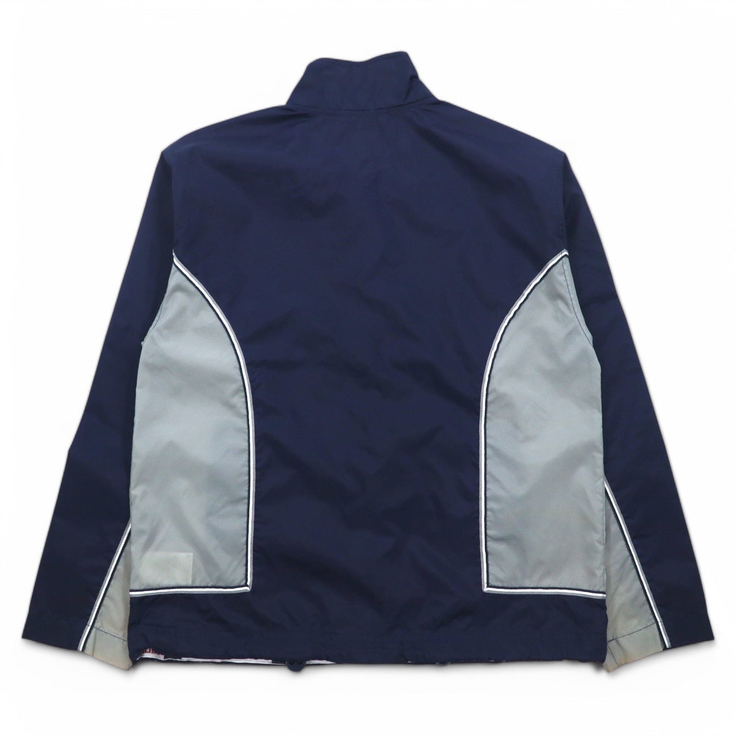 TOMMY HILFIGER 90年代 スタンドカラー ナイロンジャケット M ネイビー グレー リフレクター ライン