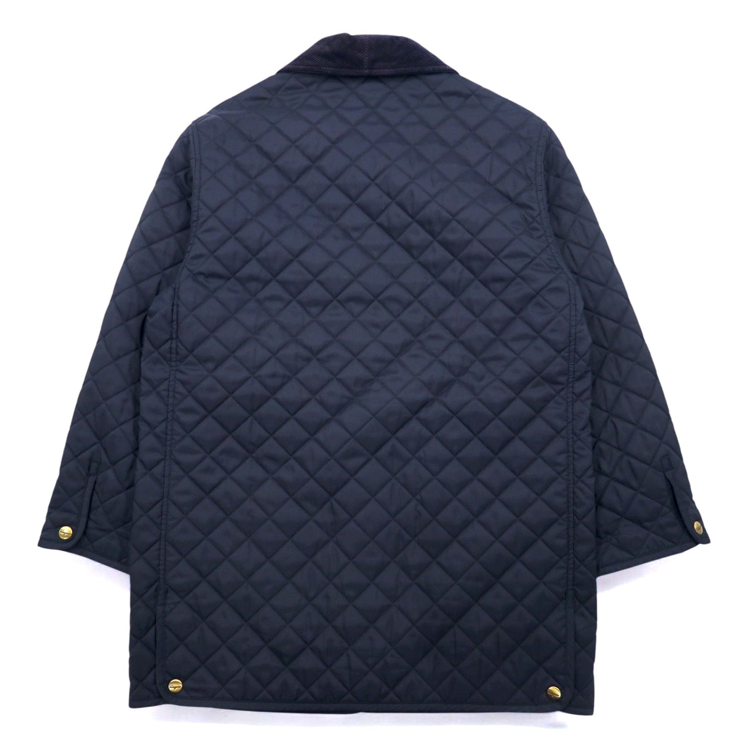 Salvatore Ferragamo イタリア製 キルティングジャケット L ネイビー ポリエステル 襟コーデュロイ 裏地スカーフ