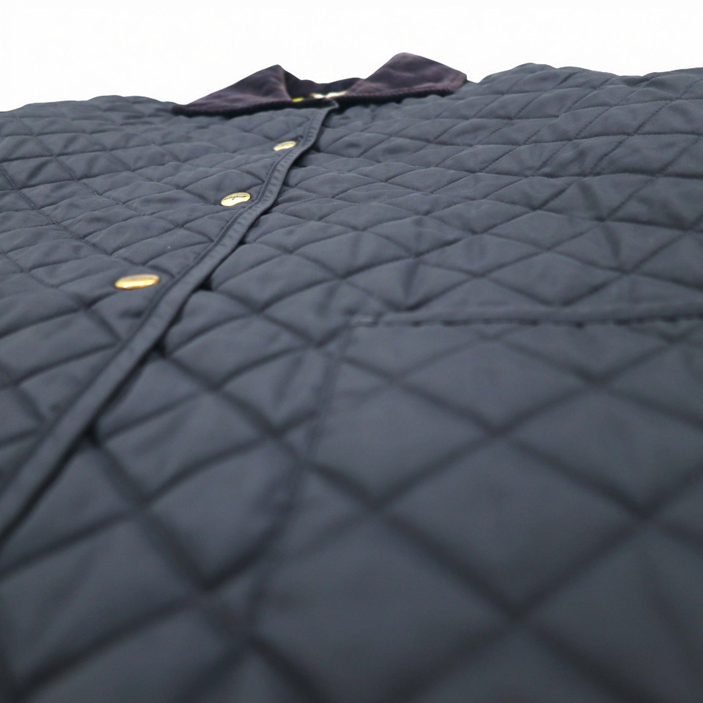 Salvatore Ferragamo イタリア製 キルティングジャケット L ネイビー ポリエステル 襟コーデュロイ 裏地スカーフ