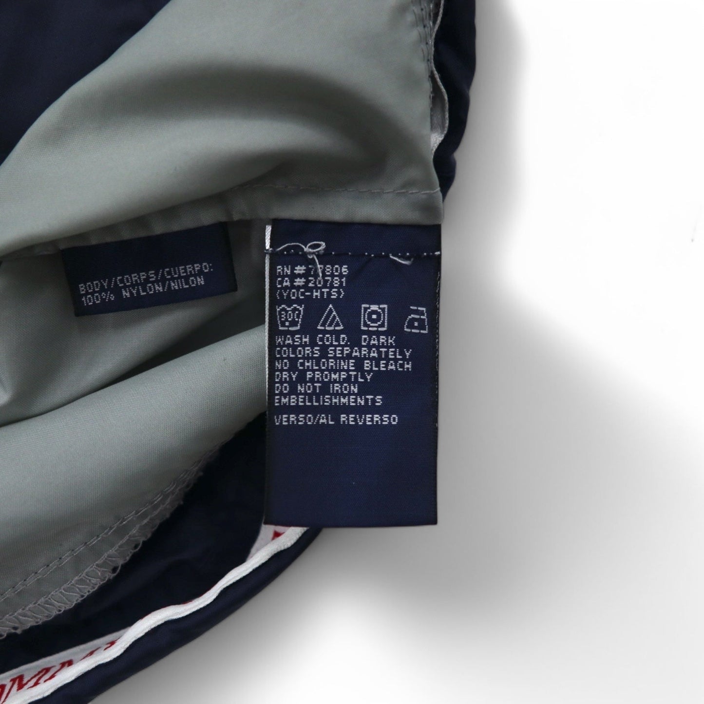 TOMMY HILFIGER 90年代 スタンドカラー ナイロンジャケット M ネイビー グレー リフレクター ライン