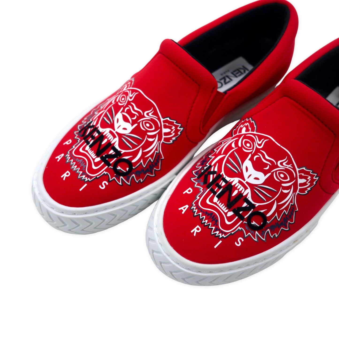 KENZO スリッポン スニーカー 22.5cm レッド ネオプレーン タイガーヘッド K-SKATE SLIP-ON SNEAKER T ポルトガル製 未使用品