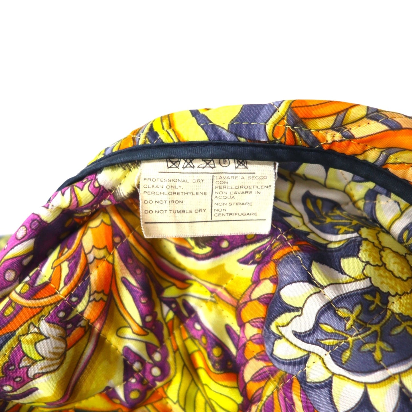 Salvatore Ferragamo イタリア製 キルティングジャケット L ネイビー ポリエステル 襟コーデュロイ 裏地スカーフ