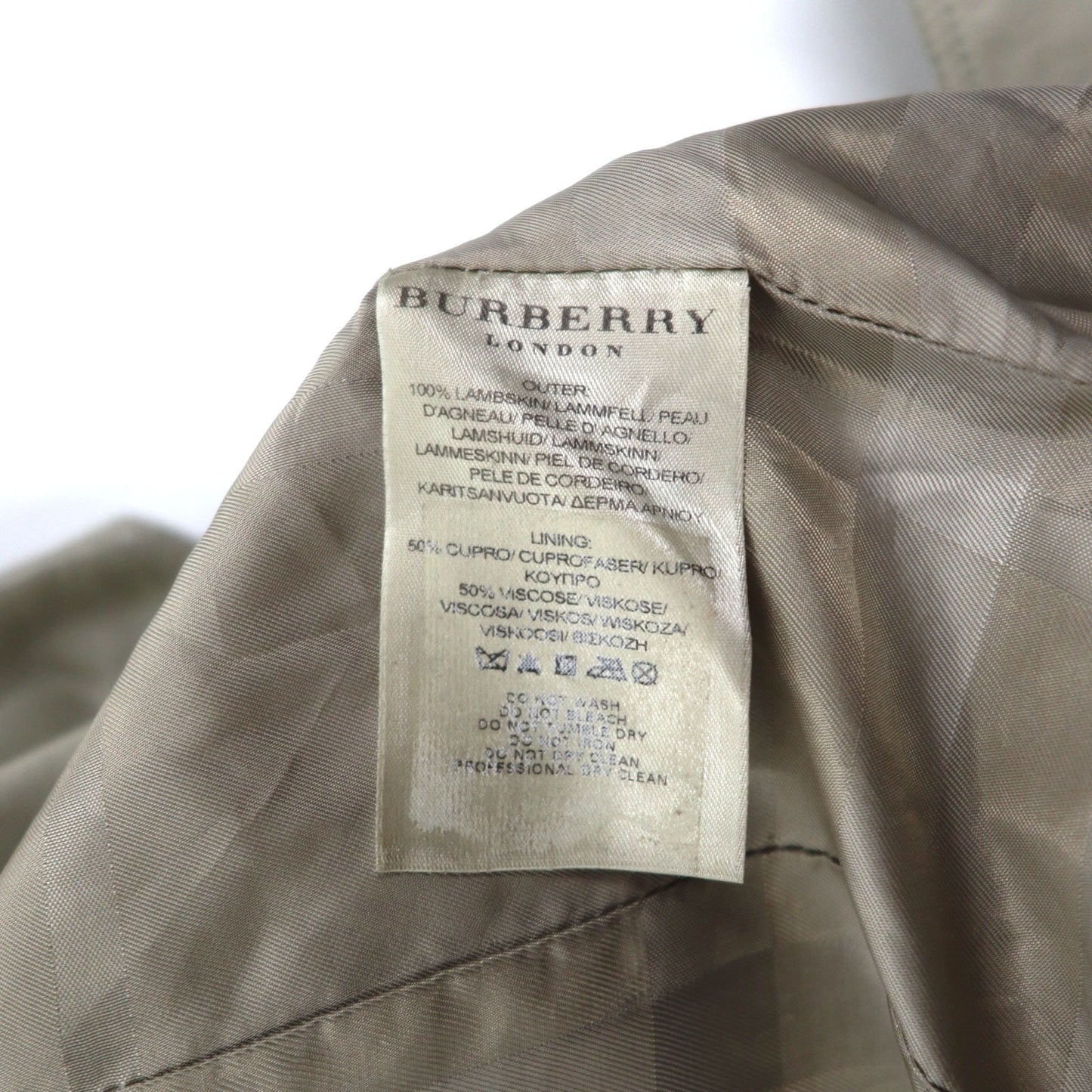 BURBERRY ラムレザー トレンチコート M アイボリー 羊革 ベルト付き