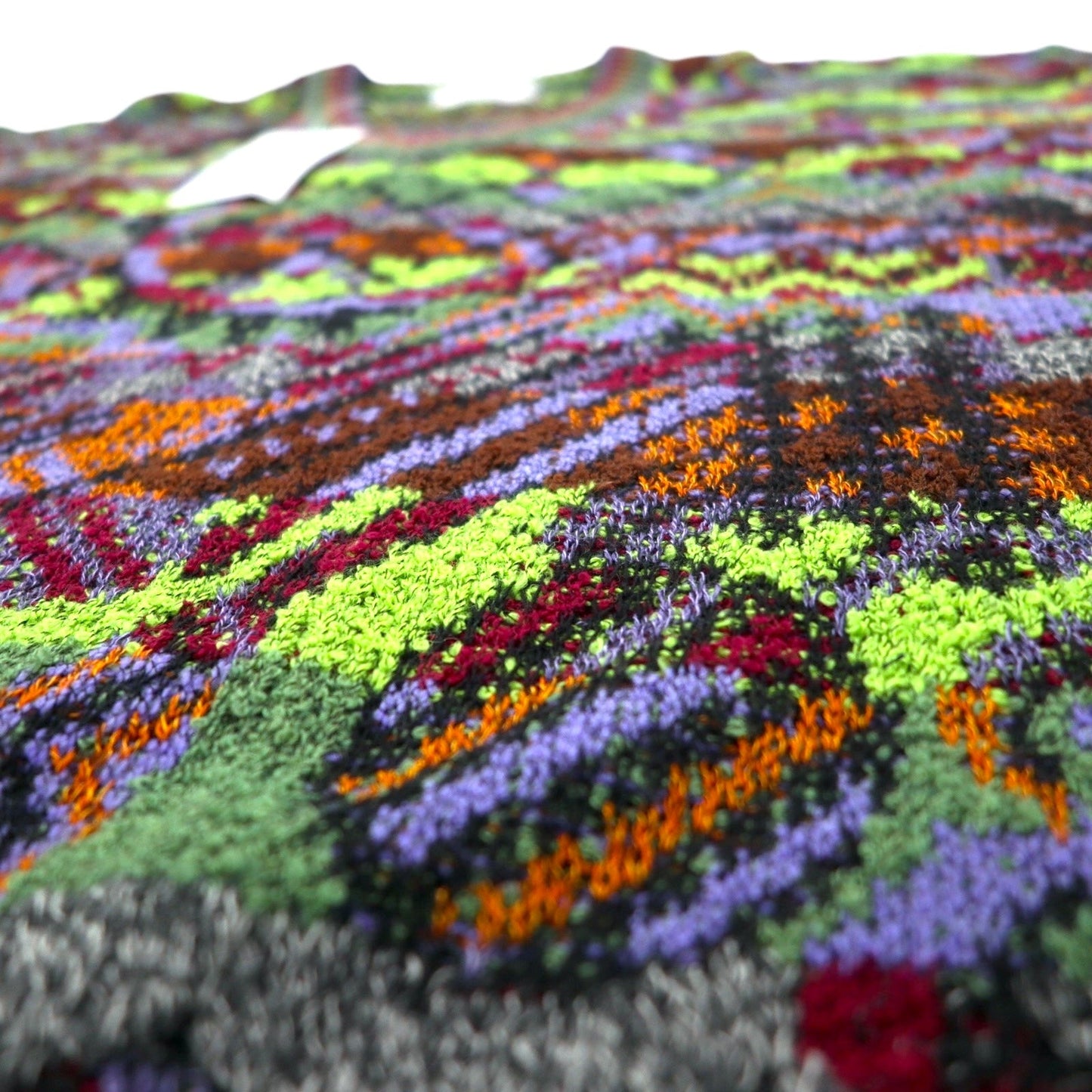 Fantasie di Settembre イタリア製 90年代 総柄 ジャガード ニット セーター L マルチカラー デッドストック 未使用品