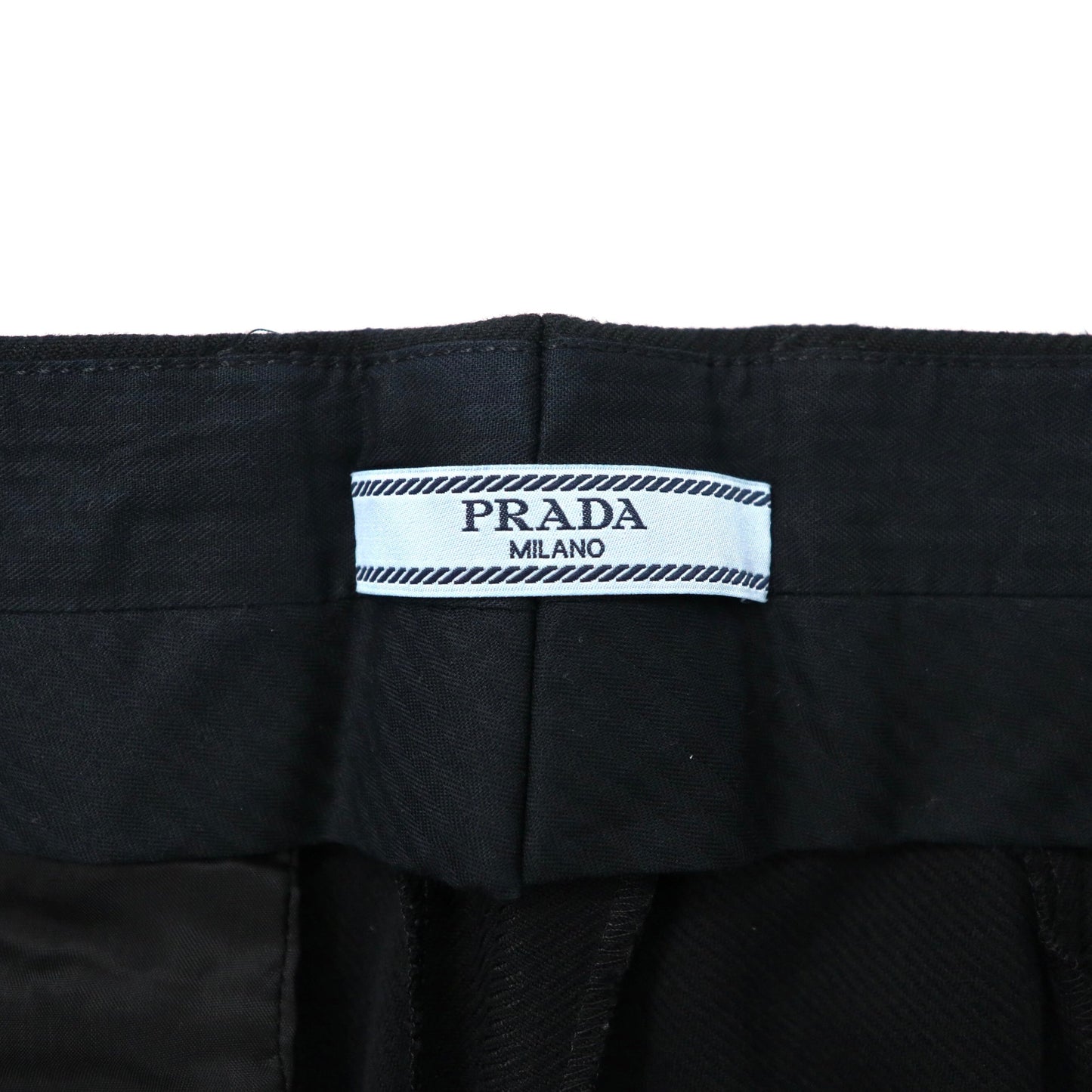 PRADA テーパード スラックスパンツ 44 ブラック コットン センタープレス ルーマニア製