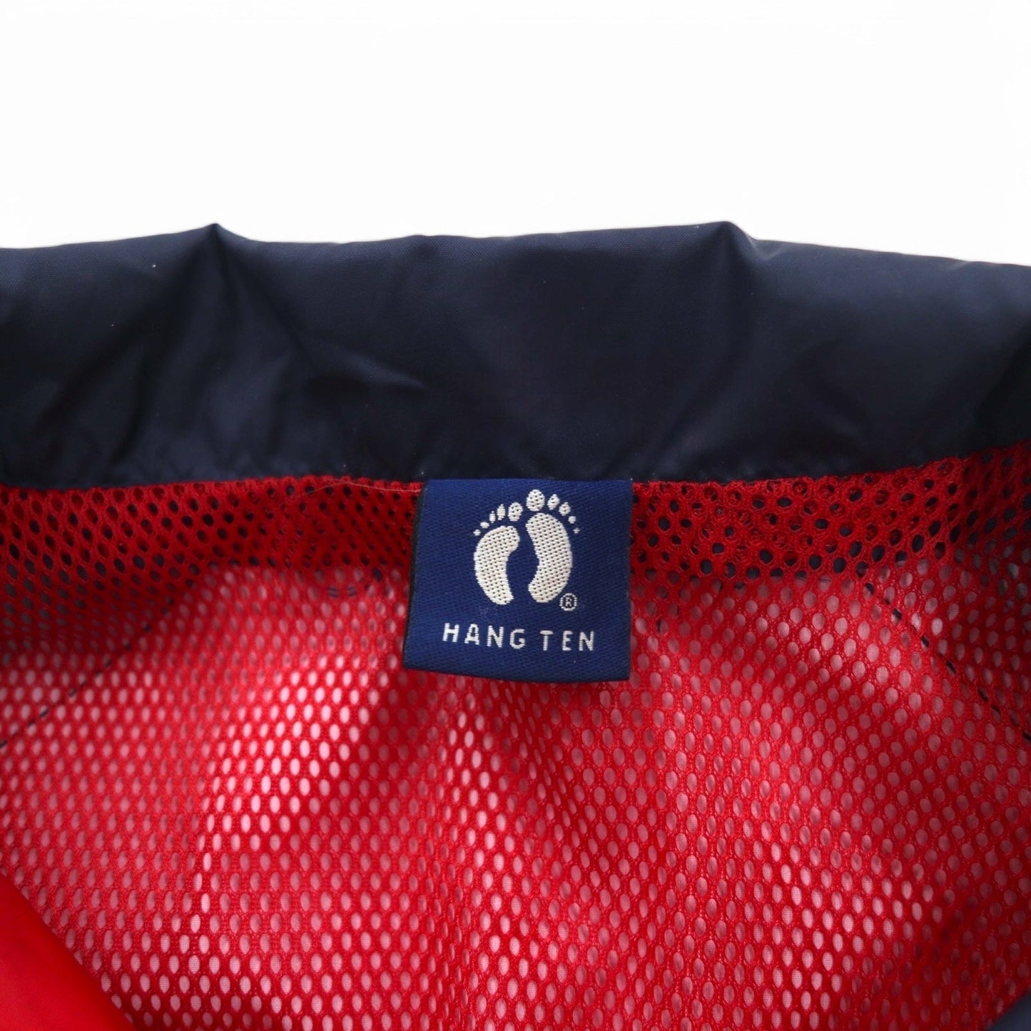 HANG TEN 00年代 ナイロンジャケット トラックジャケット ジャージ L レッド ワンポイントロゴ刺繍