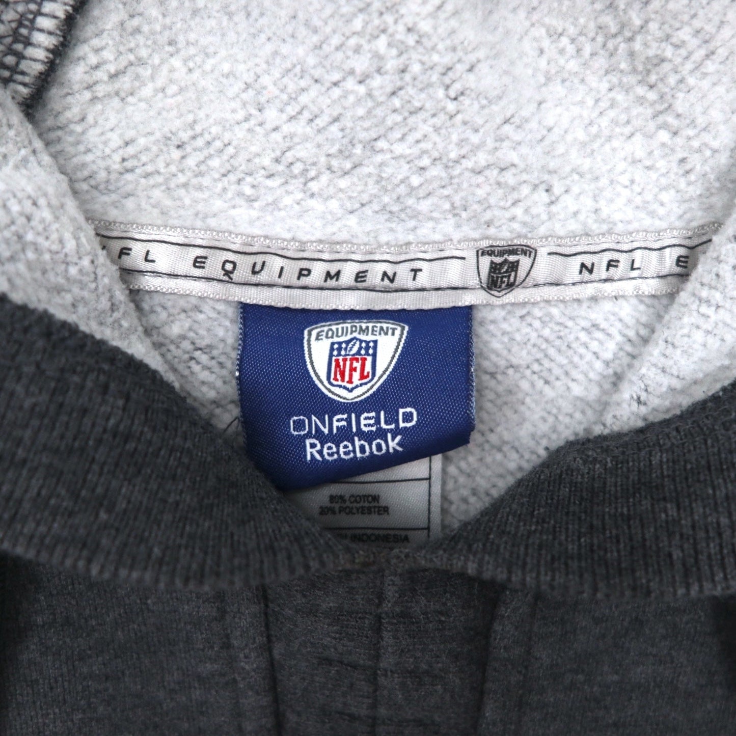 Reebok プルオーバー パーカー 2XL グレー 裏起毛 フロントポケット NFL Houston Texans ビッグサイズ